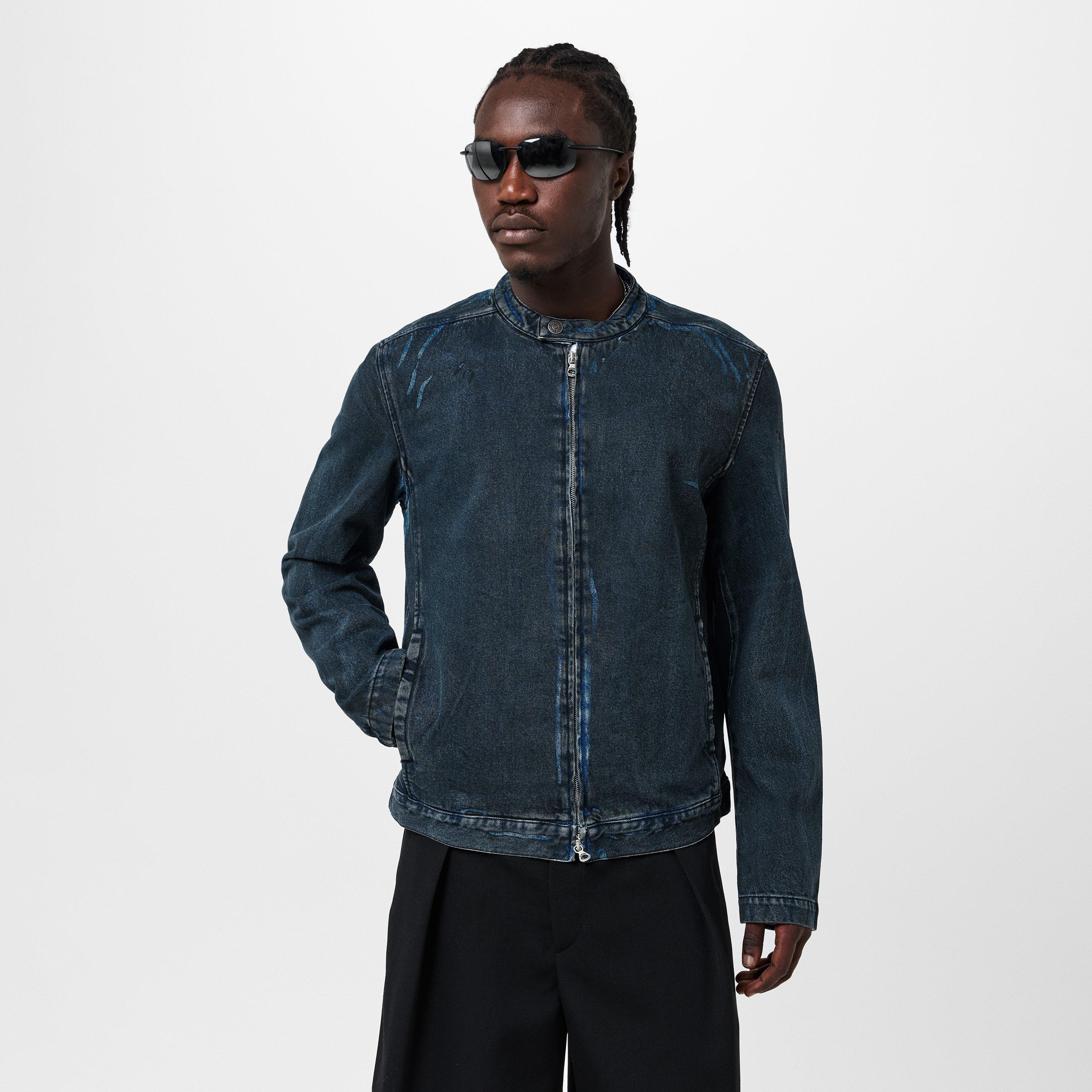 Blue Denim - Diesel - Men's  Aviation-Inspired Ribbed Zip Bomber Jacket - 3