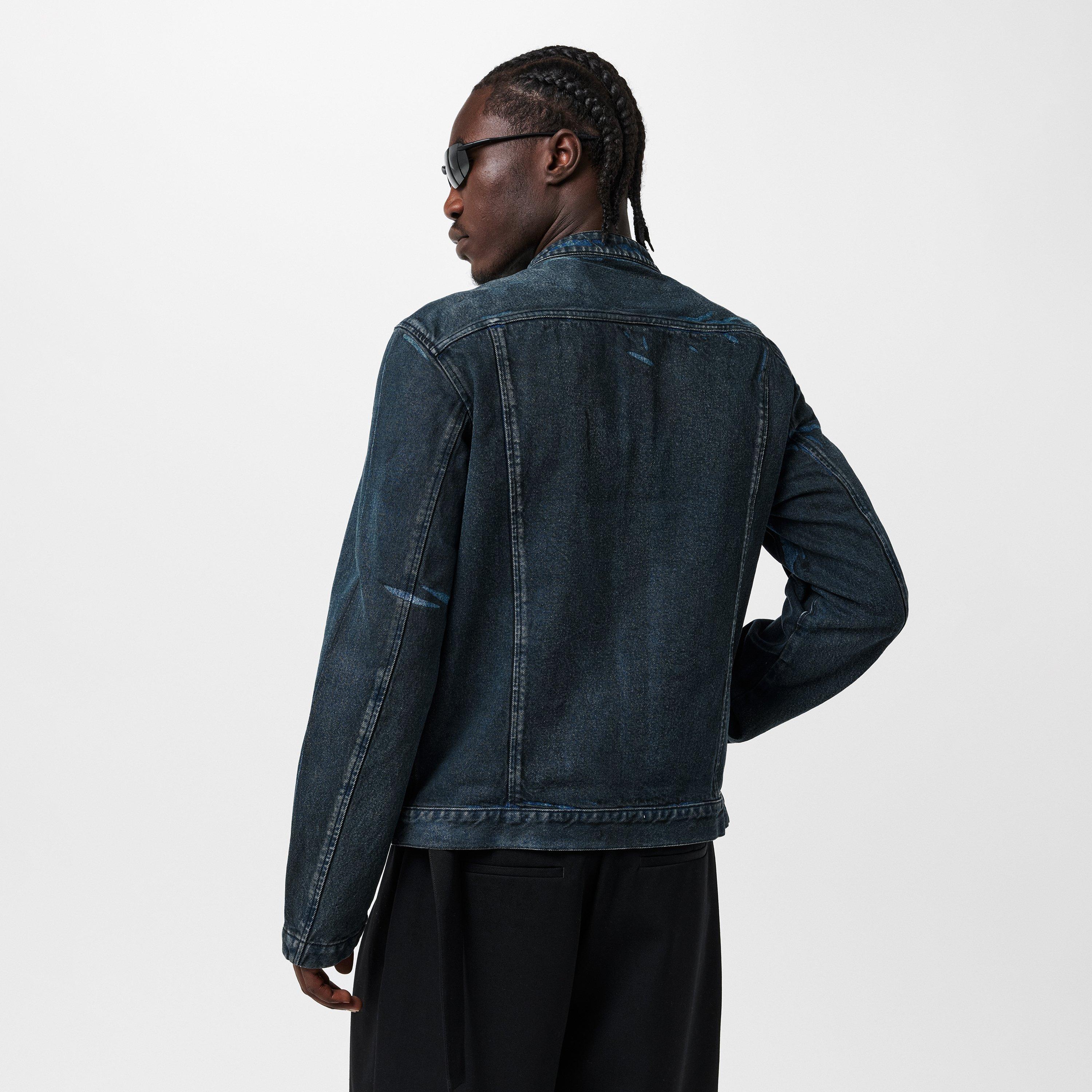 Blue Denim - Diesel - Men's  Aviation-Inspired Ribbed Zip Bomber Jacket - 4