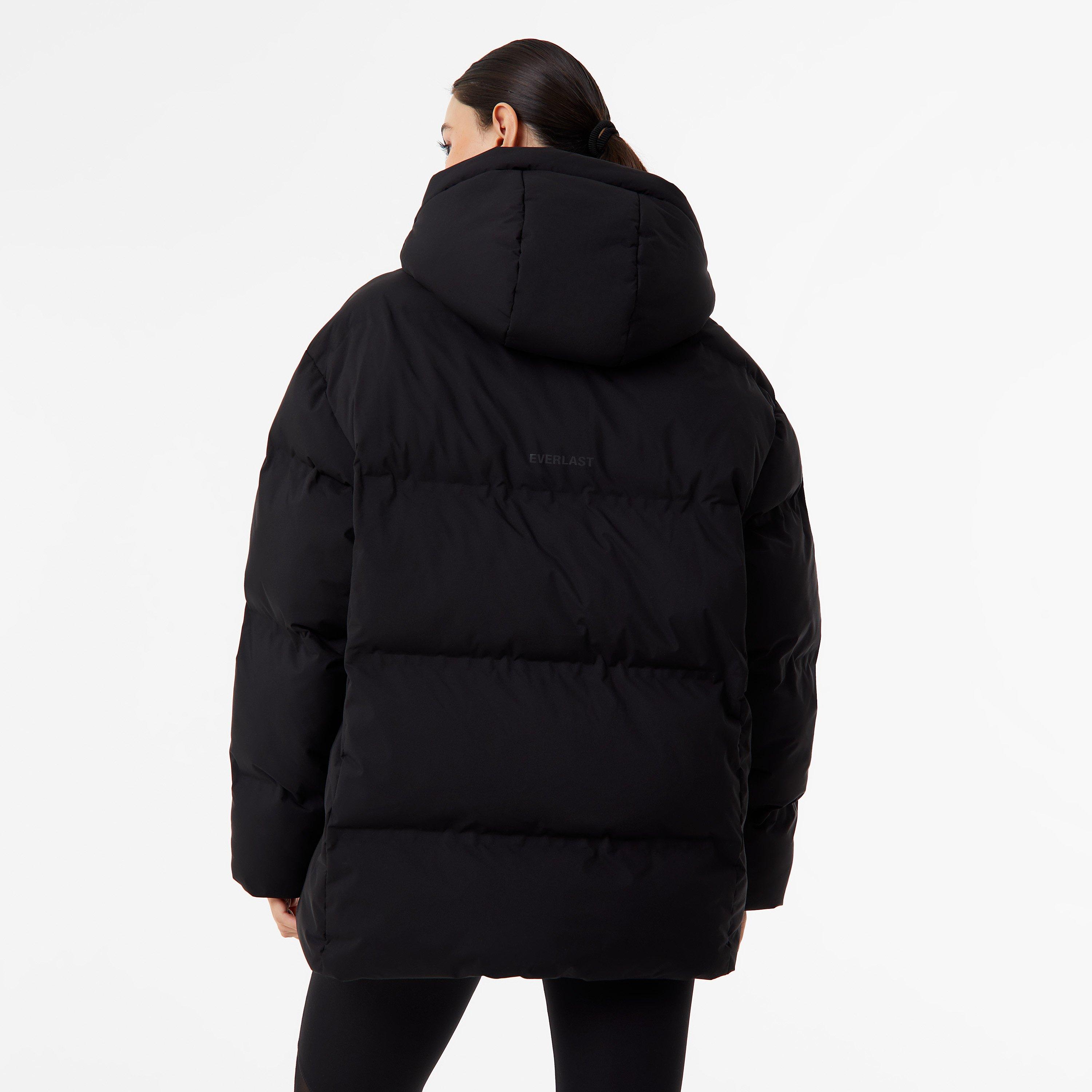 Nero - Everlast - Women's Waterproof Windproof Hooded Long Sleeve Full Zip Short Puffer Jacket - 2