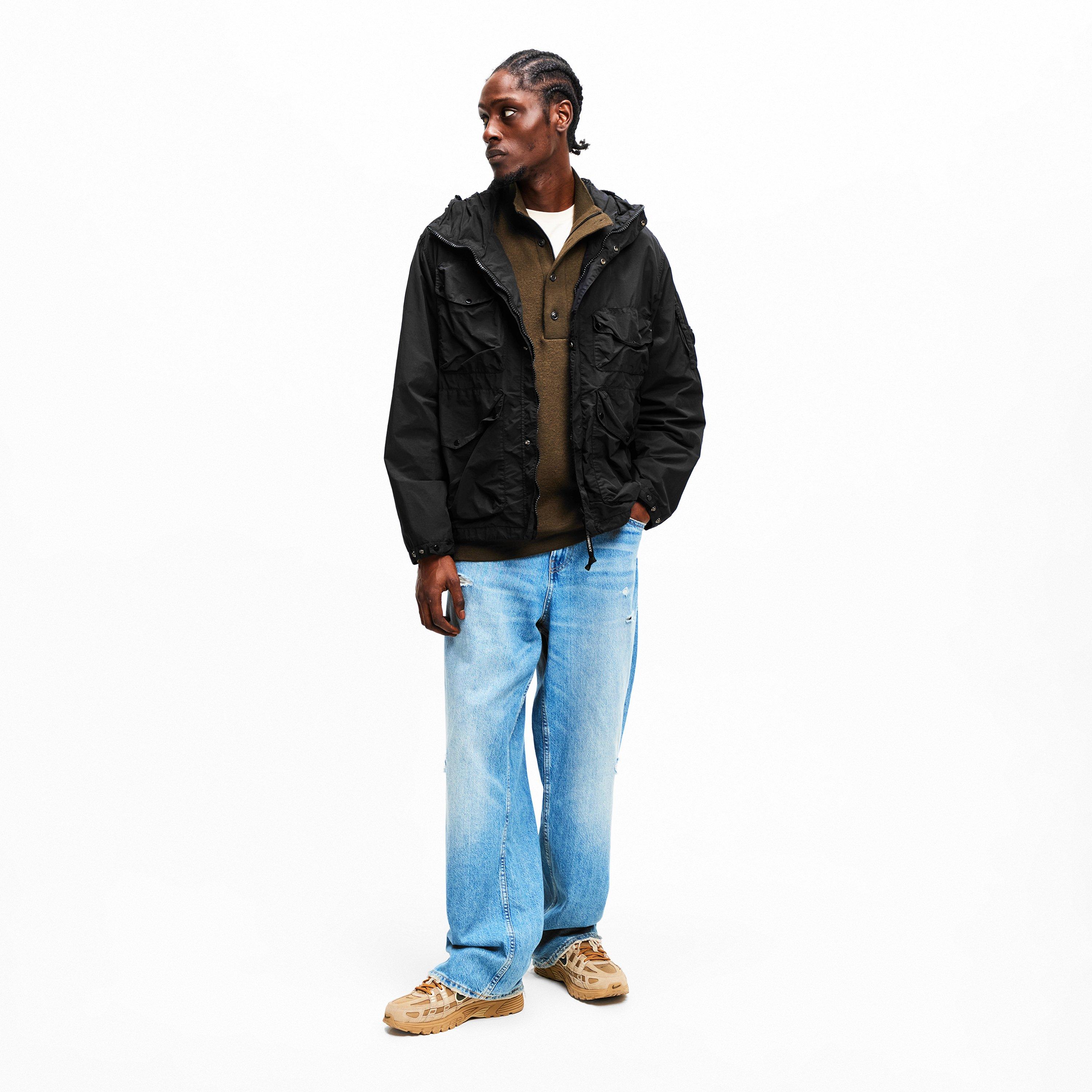 Black 999 - CP Company - Mens Flatt Nylon Google Jacket - 6