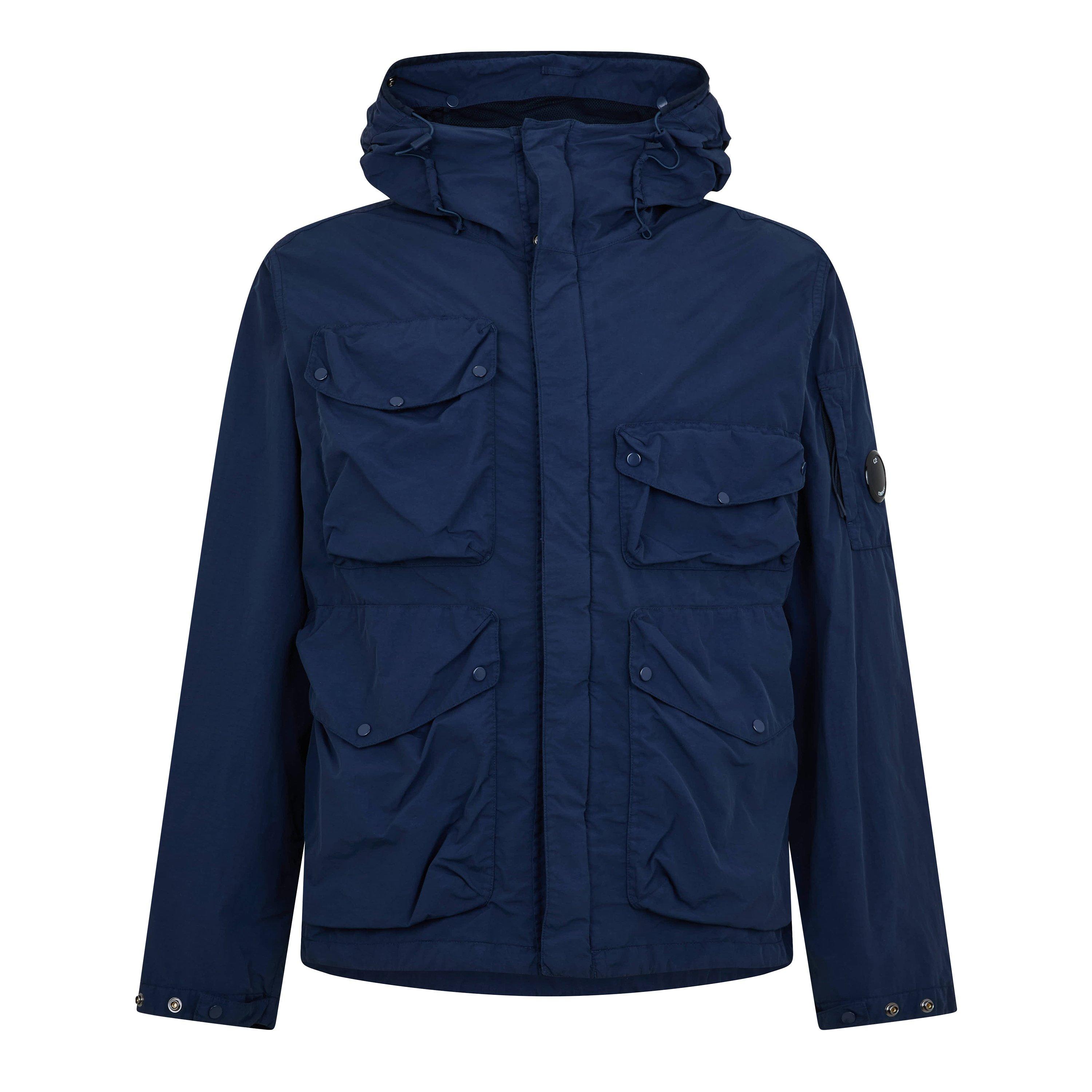 Cp Company Men's Flatt Nylon Google Jacket - Mid Navy 889 - S (46)