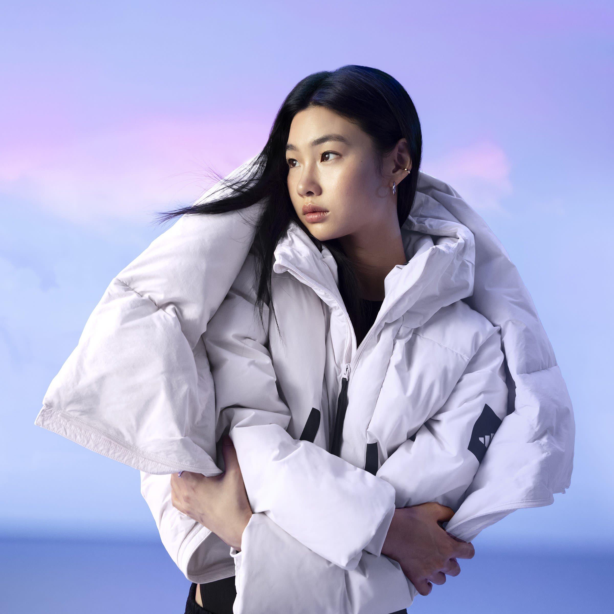 Bianco - adidas - Myshelter Waterproof Windproof Duck Down Hooded Oversized Fit Down Jacket - 7