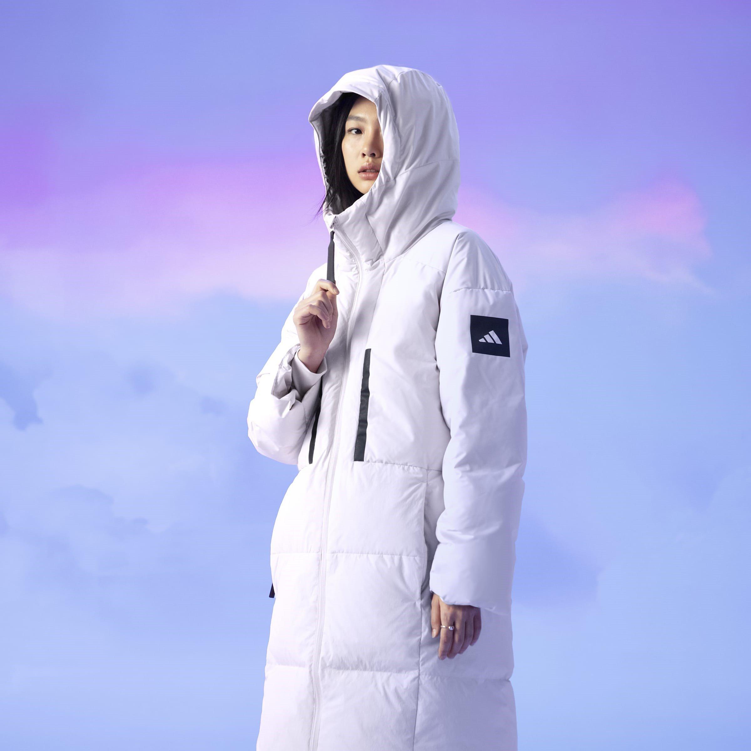 Bianco - adidas - Myshelter Waterproof Windproof Duck Down Hooded Oversized Fit Down Jacket - 9