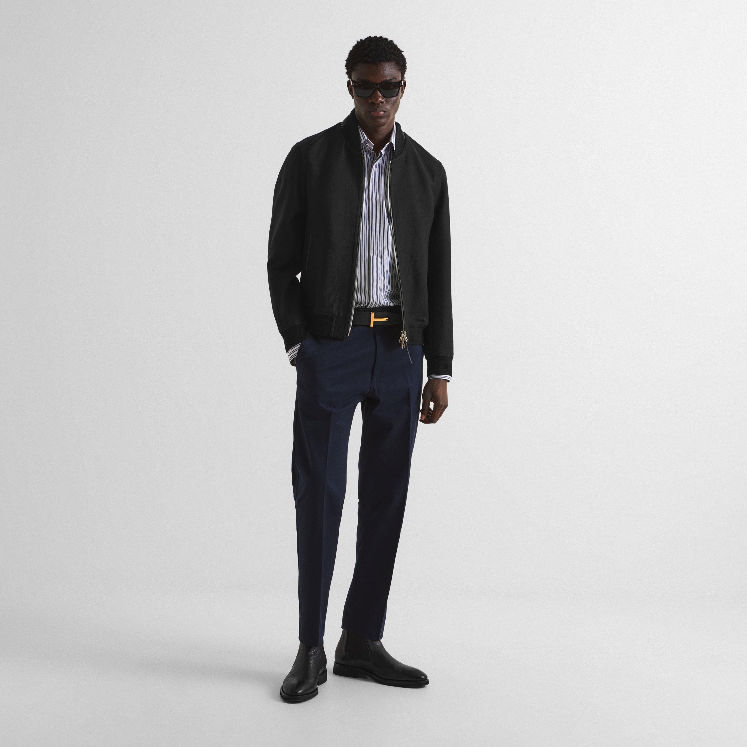 Black - Tom Ford - Men's Wool Bomber Jacket - 6