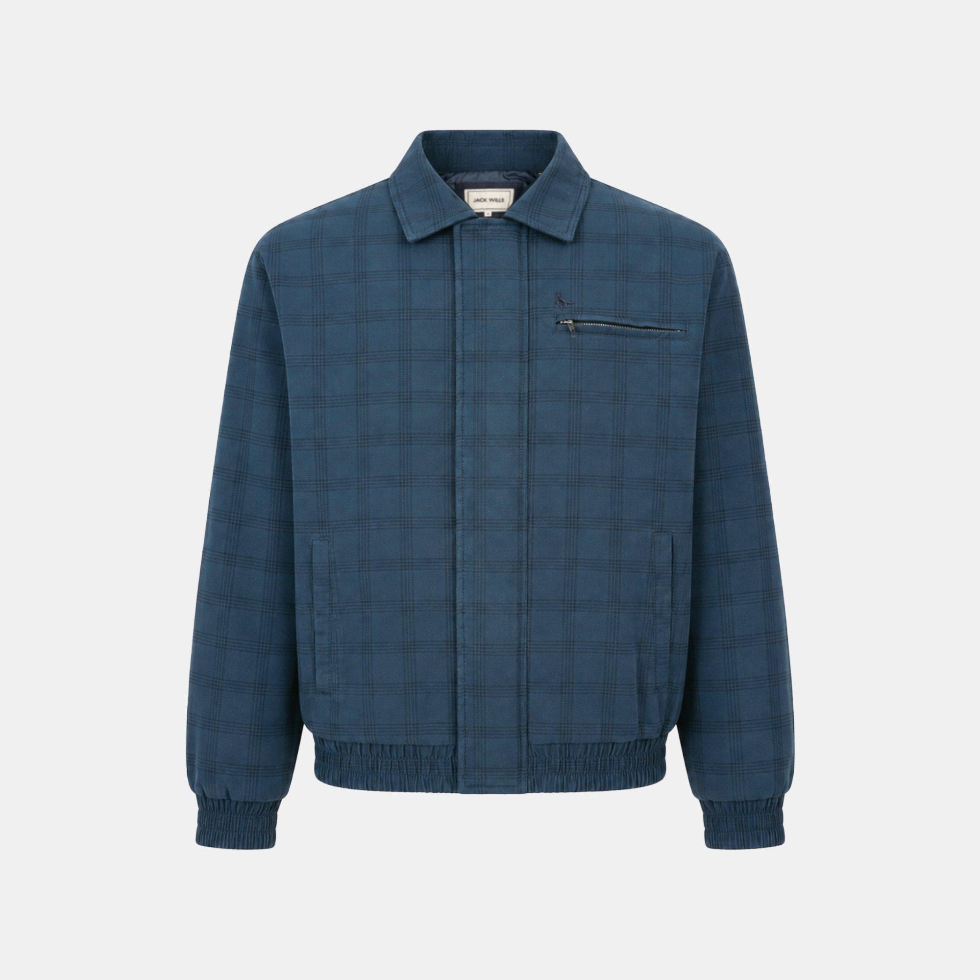 Navy Check - Jack Wills - JW WshdChk Bomber Sn64 - 1