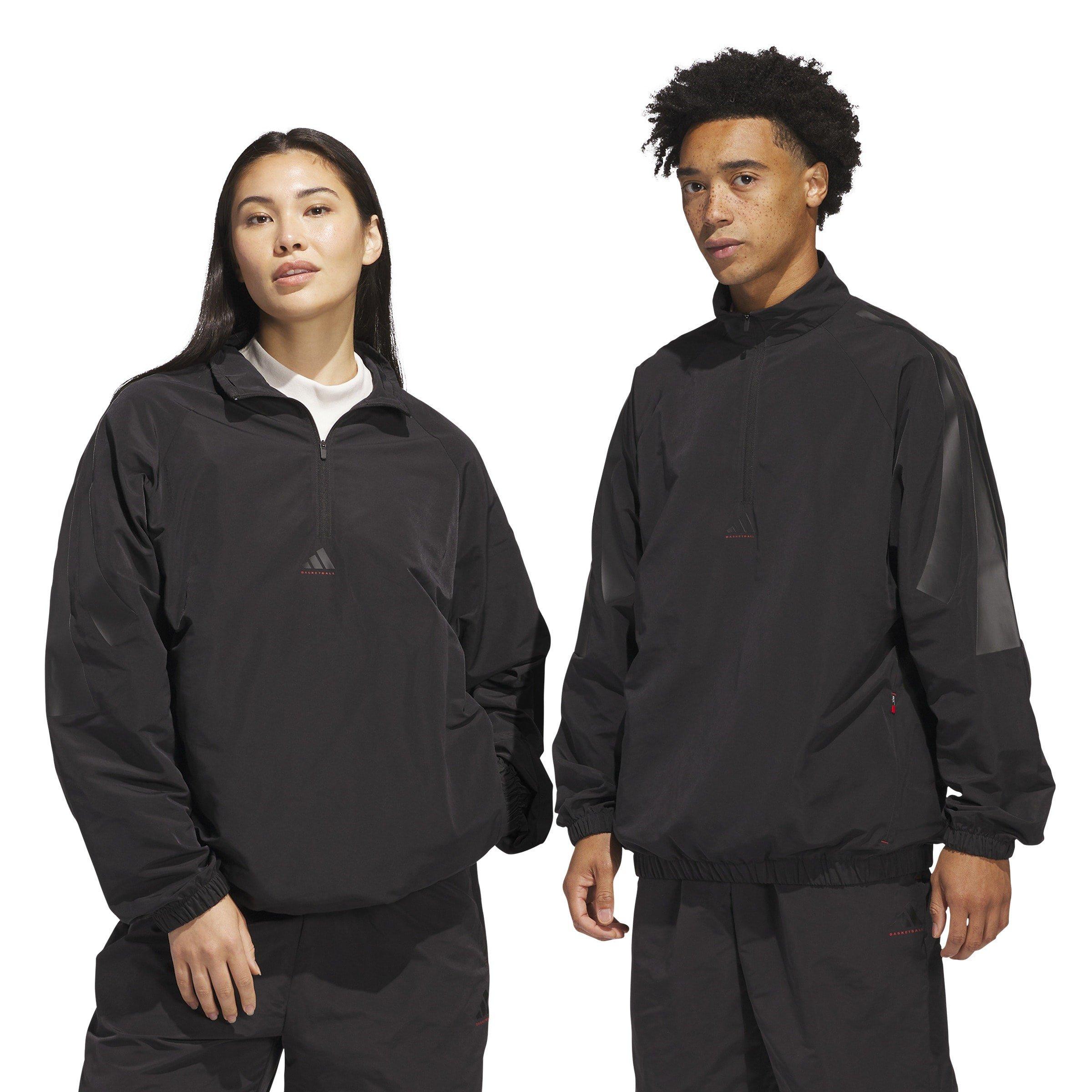 Nero - adidas - Basketball Half Zip Long Sleeve Windbreaker - 3