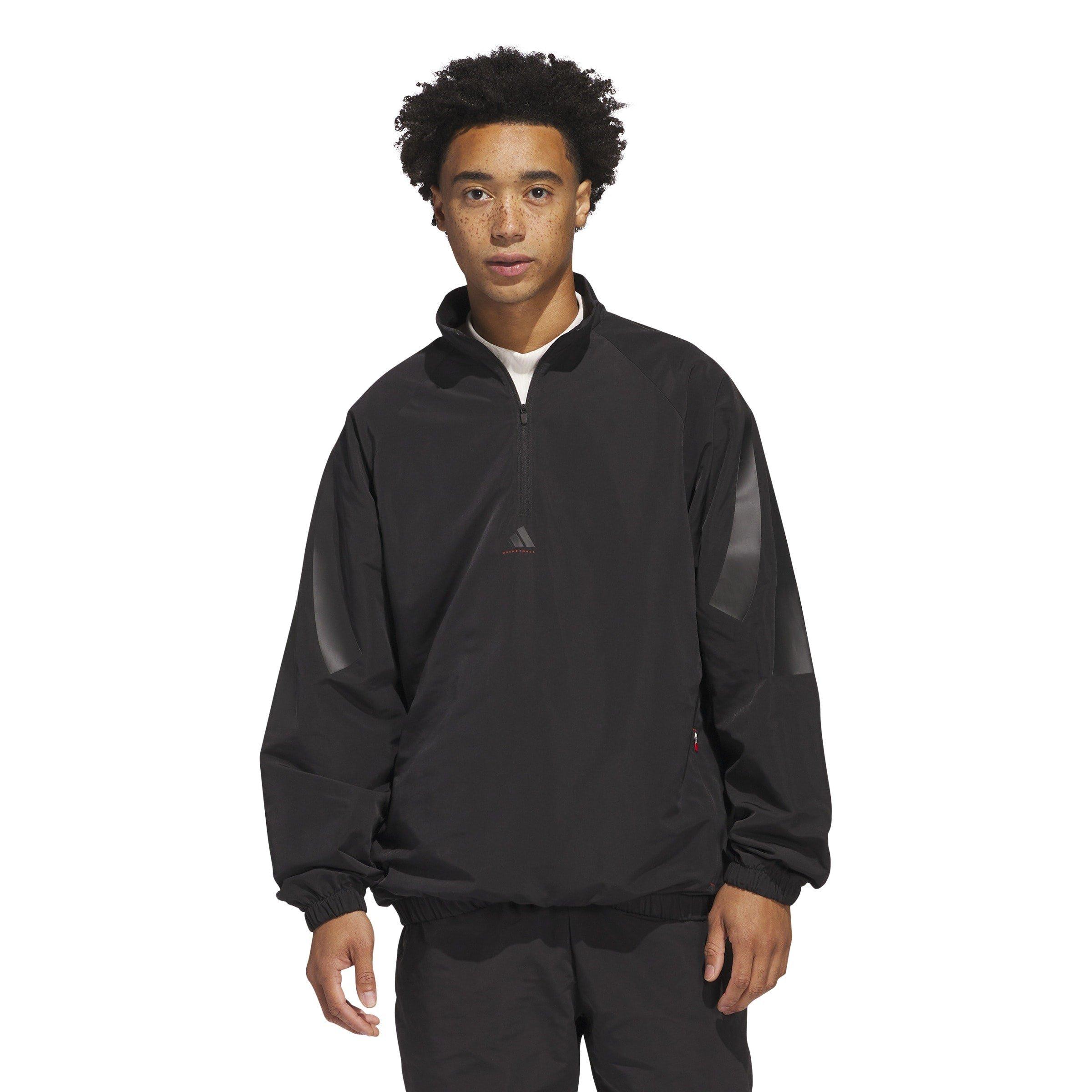 Nero - adidas - Basketball Half Zip Long Sleeve Windbreaker - 5