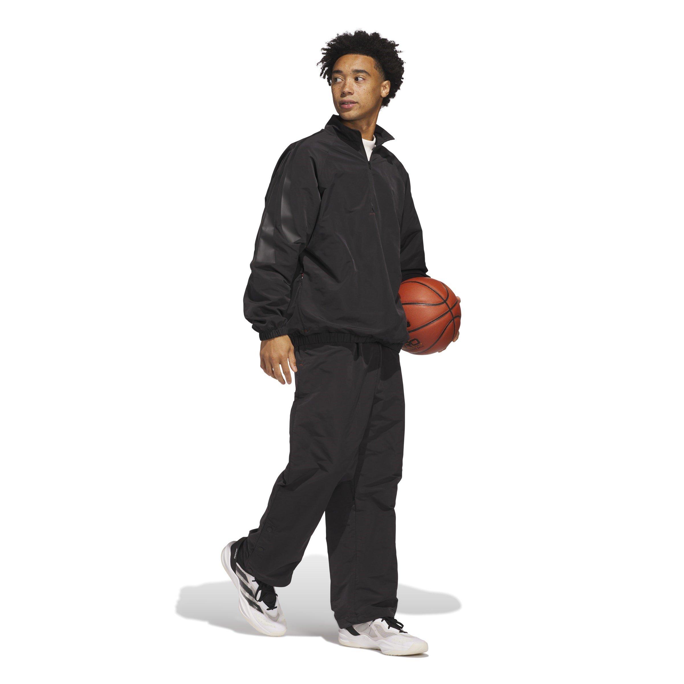Nero - adidas - Basketball Half Zip Long Sleeve Windbreaker - 7