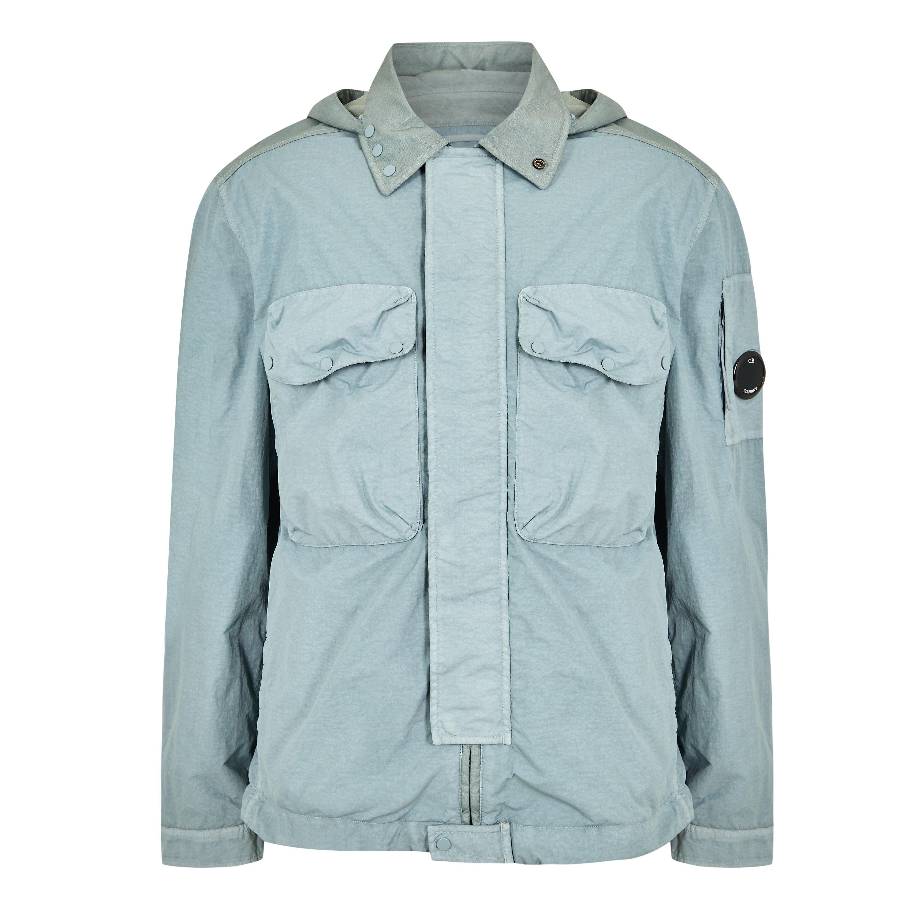 Cp Company Men's Goggle Hood Overshirt - Silver Blue 809 - XL (52)