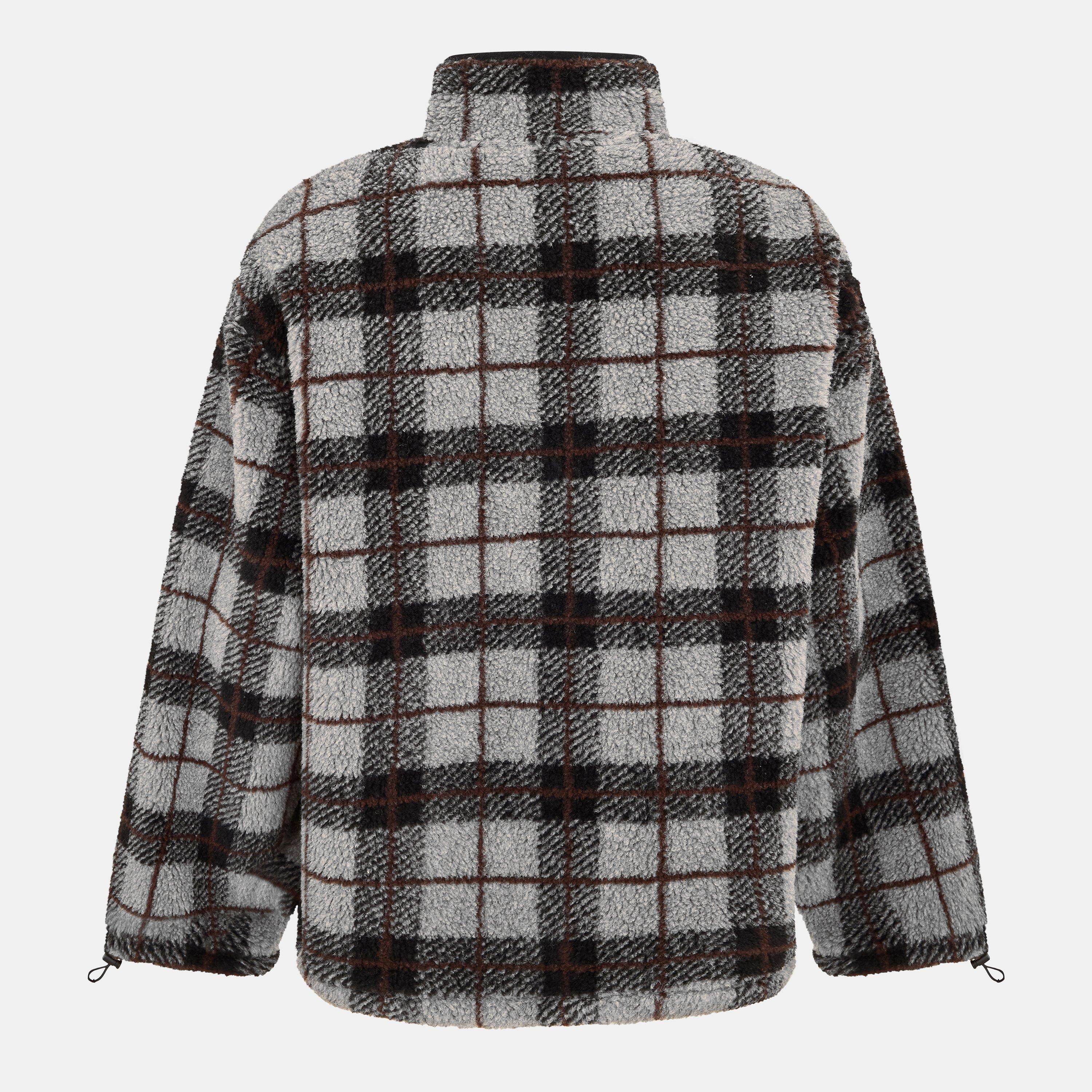 Grigio Nero - Miu Miu - Men's Teddy Check Sherpa Jacket - 2