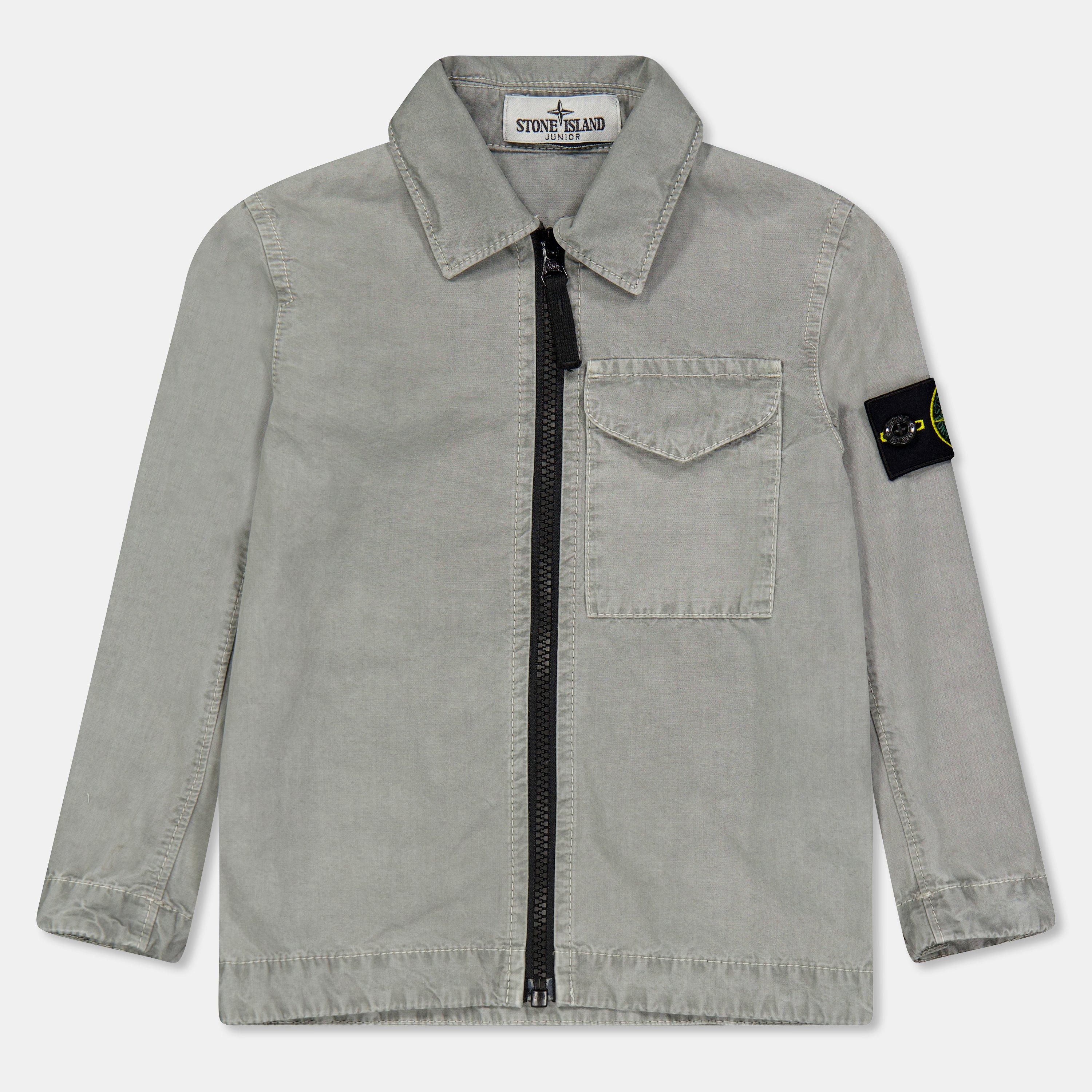 Polvere V0164 - Stone Island - Kids' Brushed Cotton Long Sleeve Overshirt - 1