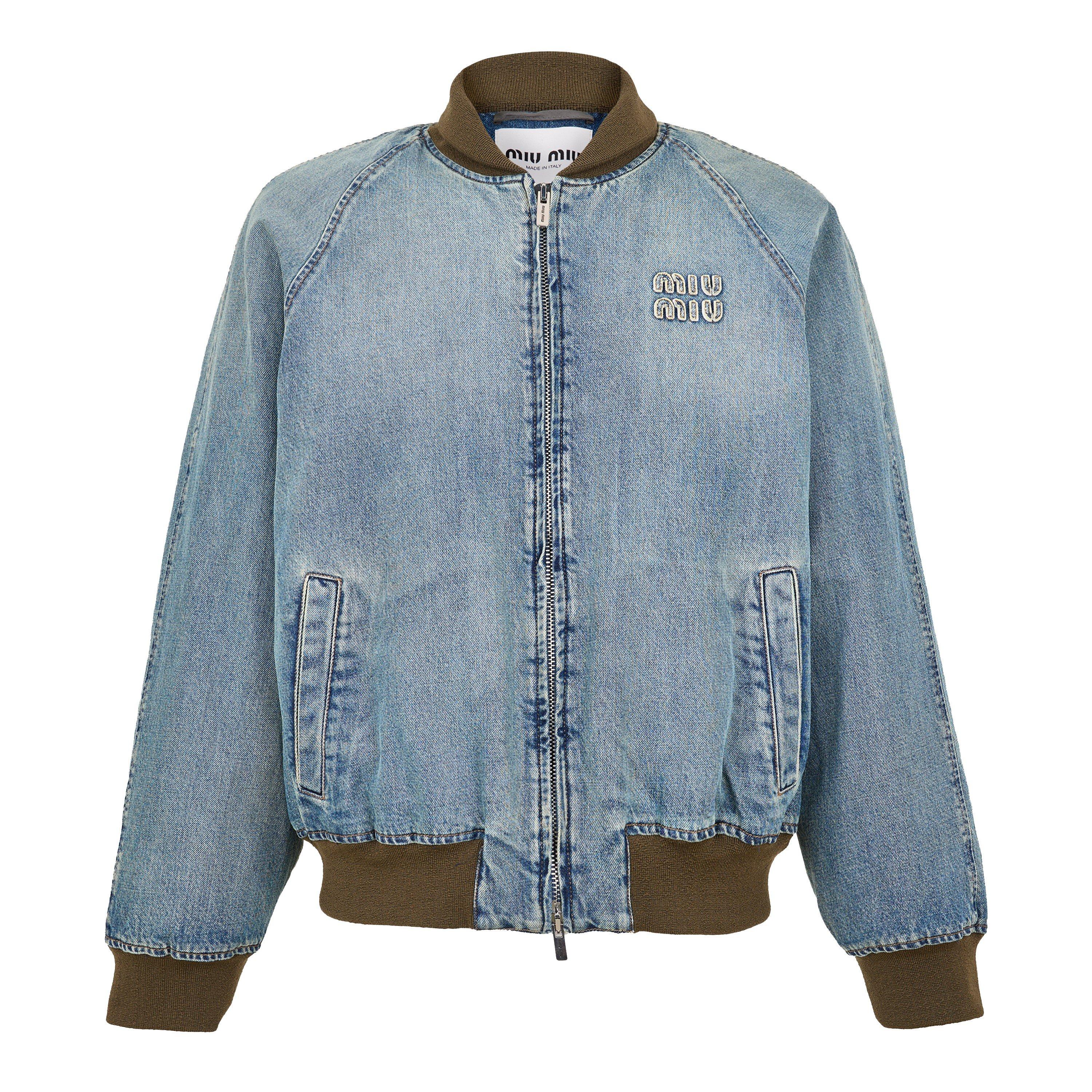 Miu Miu Mens Denim Blouson Jacket - Bleu - Size 48 (16)