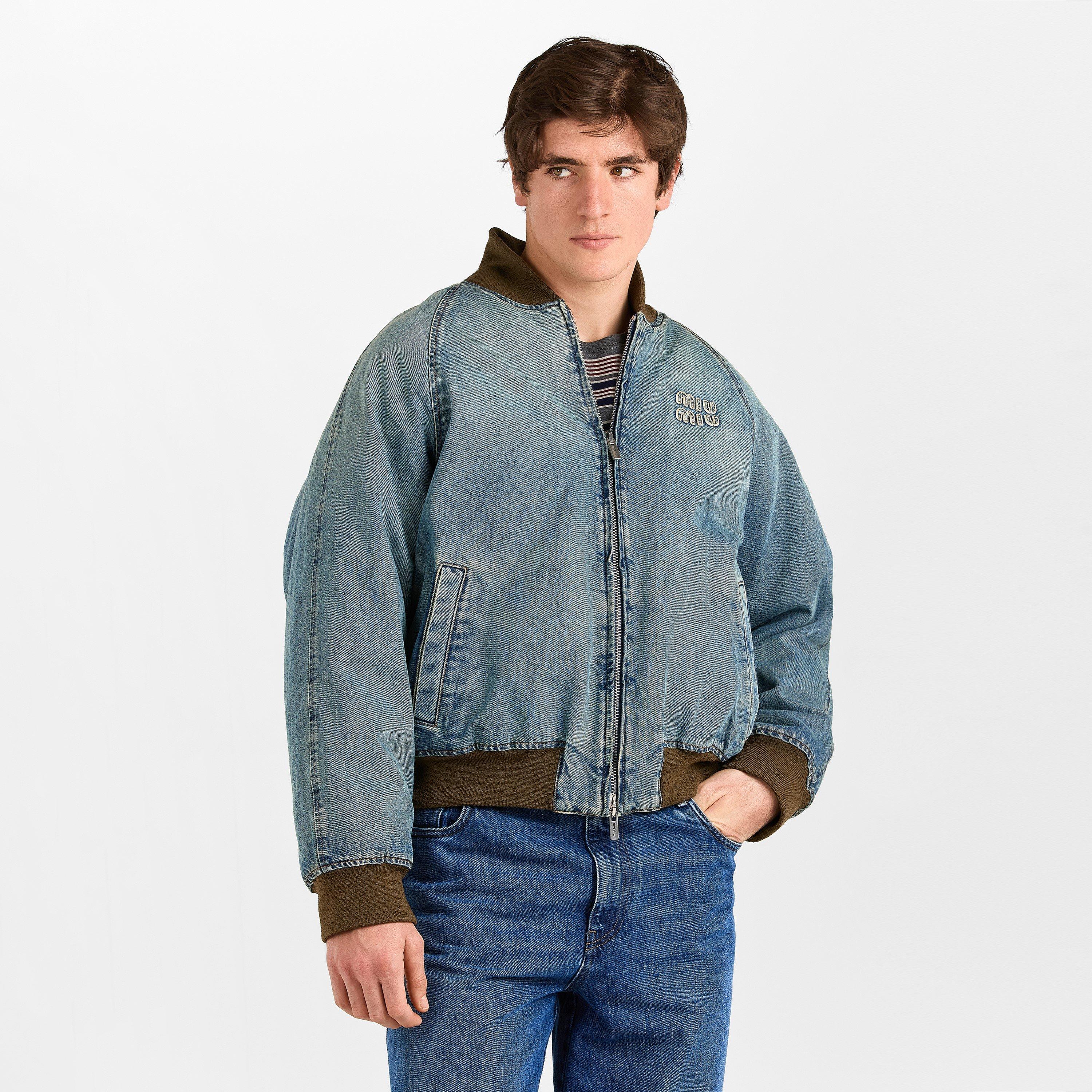 Bleu - Miu Miu - Mens Denim Blouson Jacket - 3