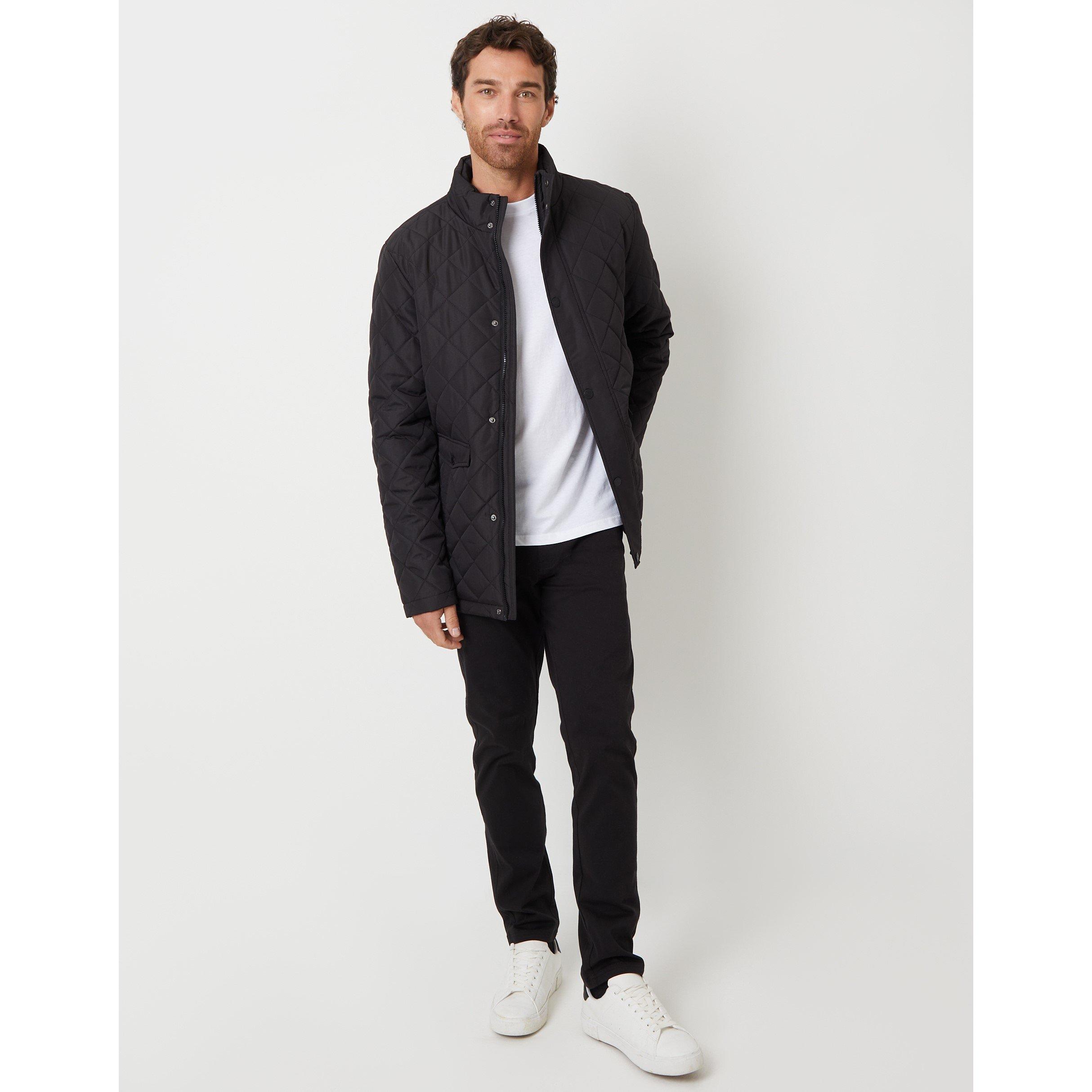 Sort - Threadbare - Funnel Neck Diamond Quilted Jacket - 2