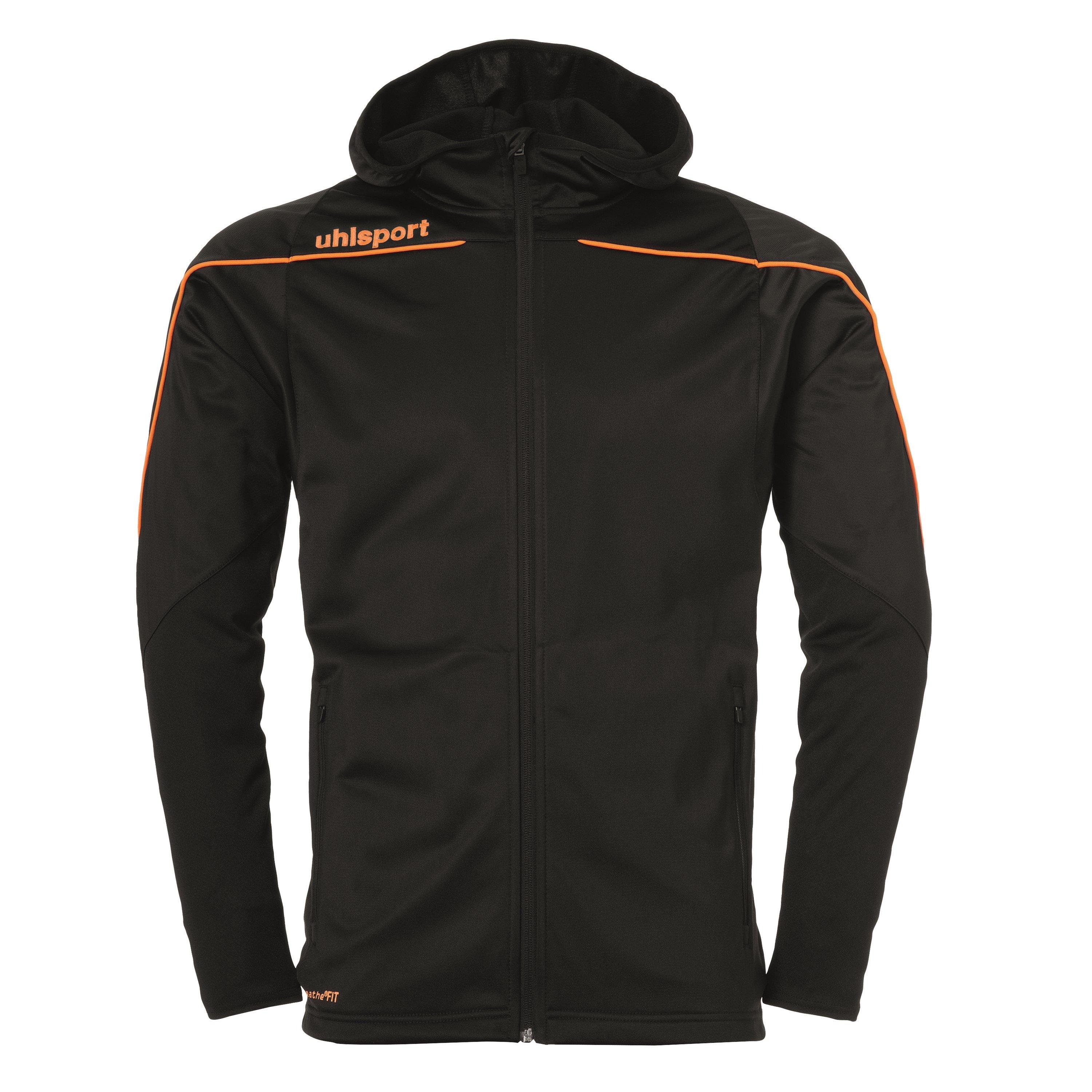 Uhlsport Men's Stream 22 Performance Training Jacket - Black/Orange - X Large