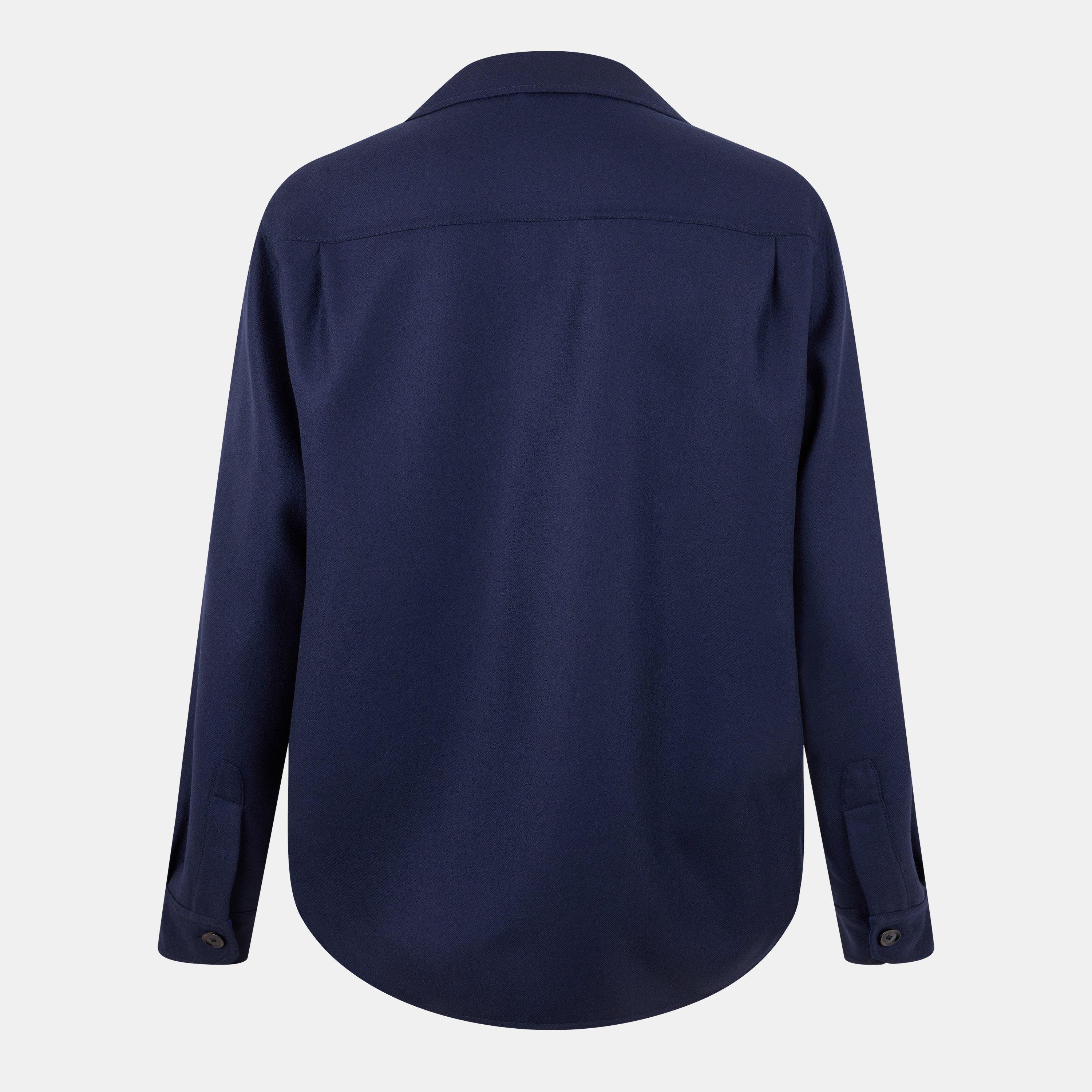 Navy - Brioni - Men's Mother-of-Pearl Button Natural Stretch Overshirt - 2