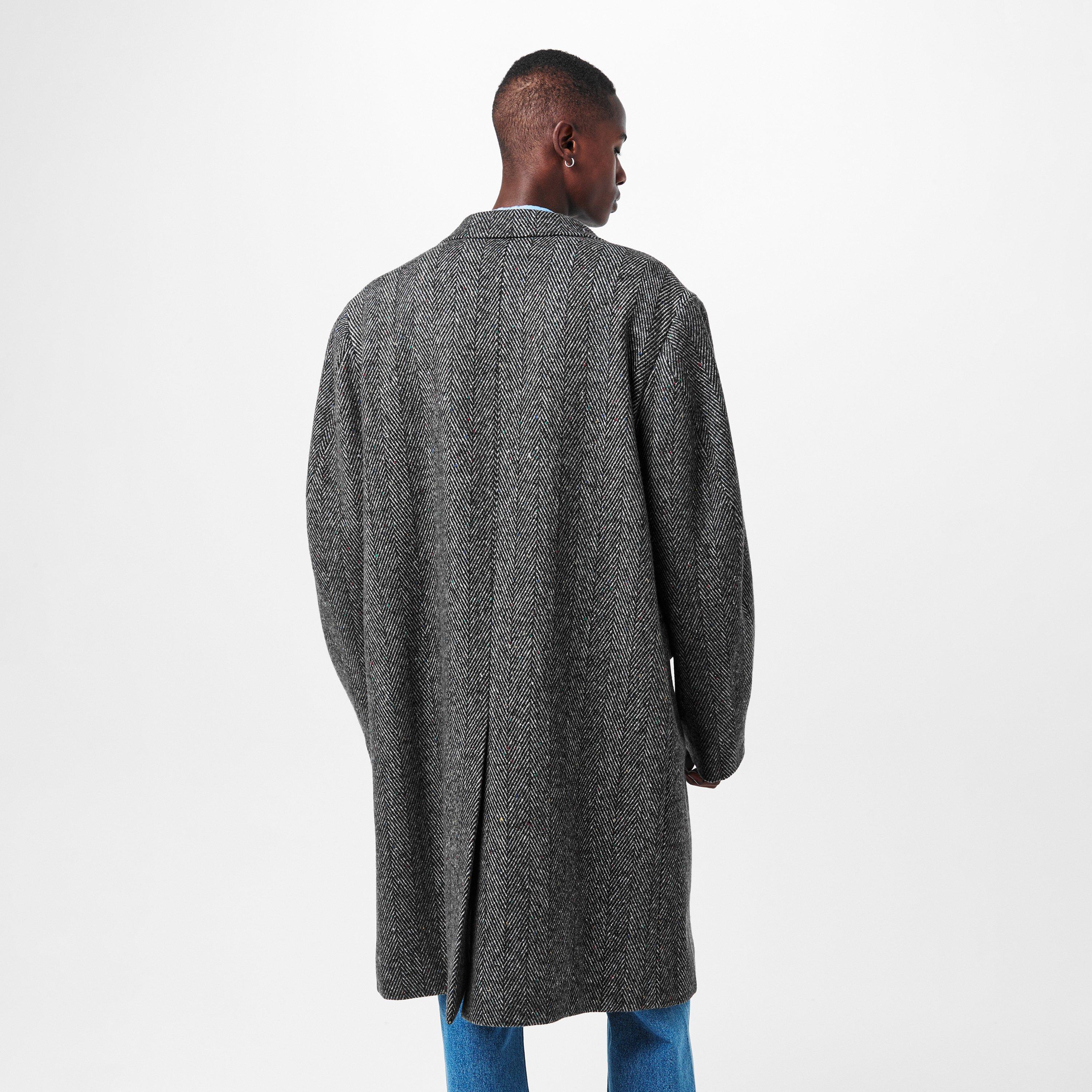 Black/White - GIVENCHY - Men's  Wool-Mix Tailored Overcoat - 4