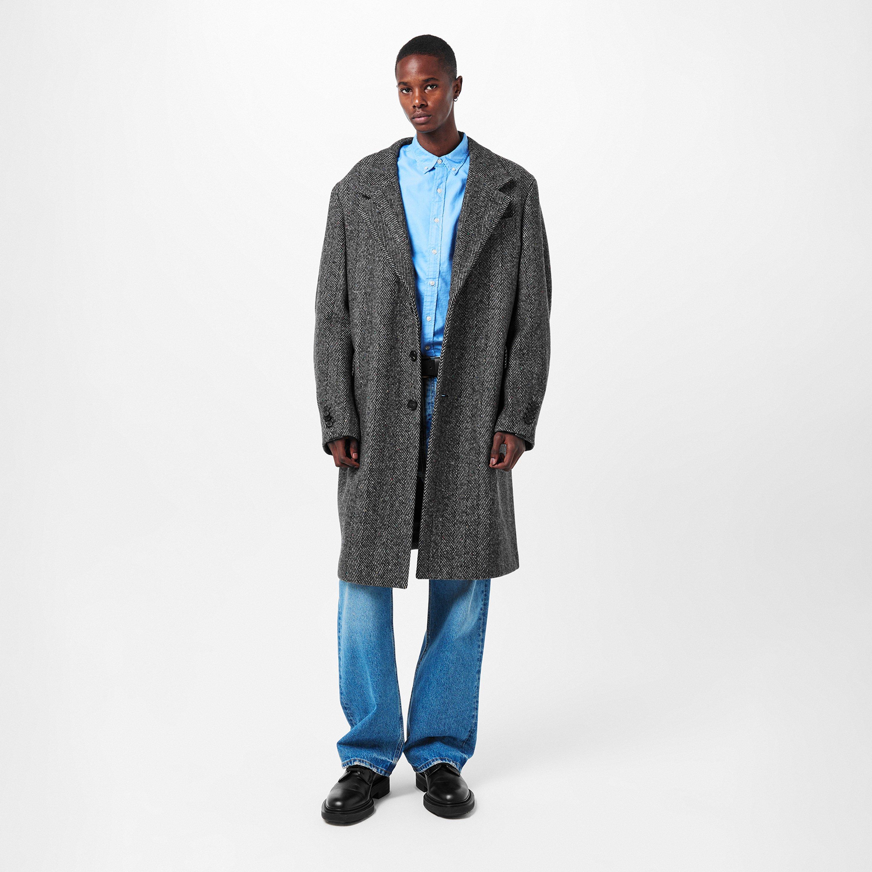 Black/White - GIVENCHY - Men's  Wool-Mix Tailored Overcoat - 6