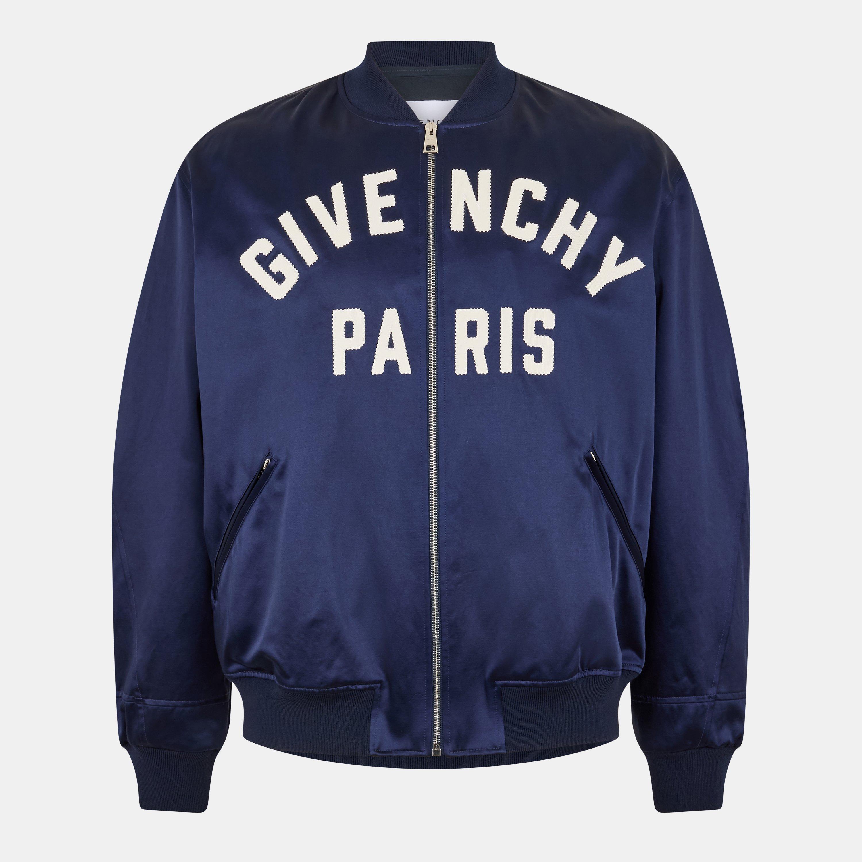 GIVENCHY Men's Structured Fit Bomber Jacket - Navy - Size M (48)