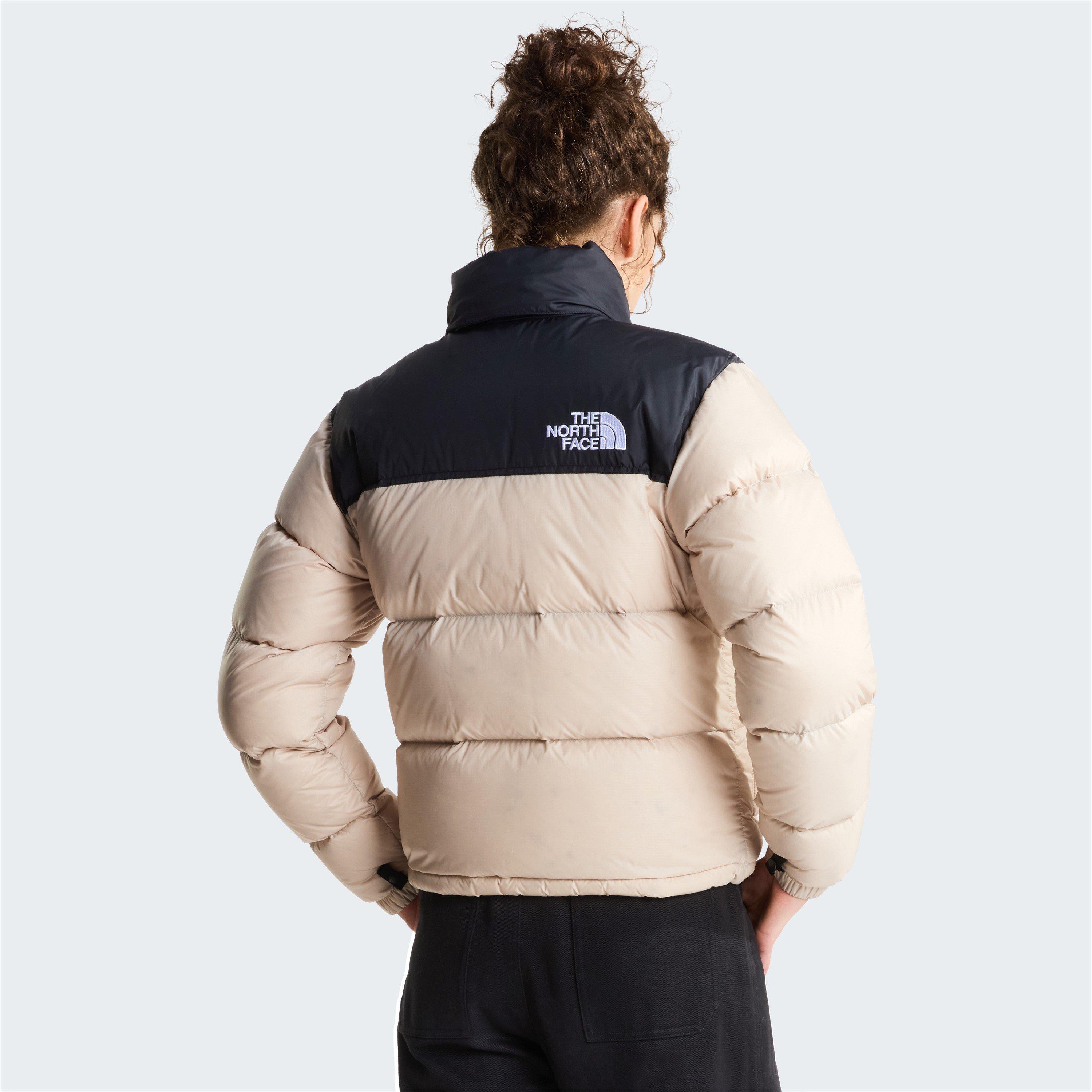 Taupe/Black - The North Face - Womens 1996 Retro Nuptse Water Resistant Goose Down Short Puffer Jacket - 4
