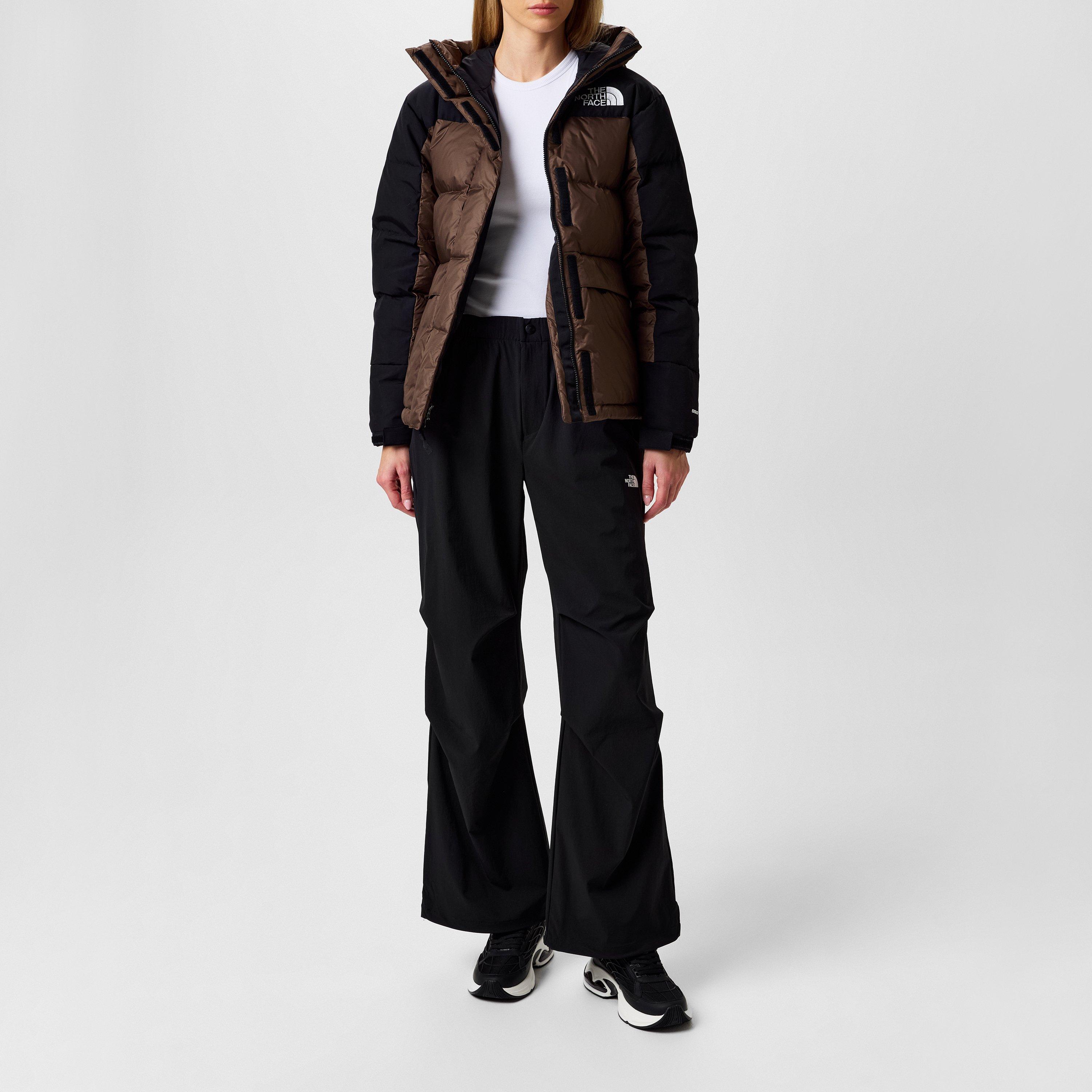 Smoke Brown - The North Face - Women's Himalayan Water Resistant 550-Fill Goose Down Hooded Oversized Fit Short Puffer Jacket - 4