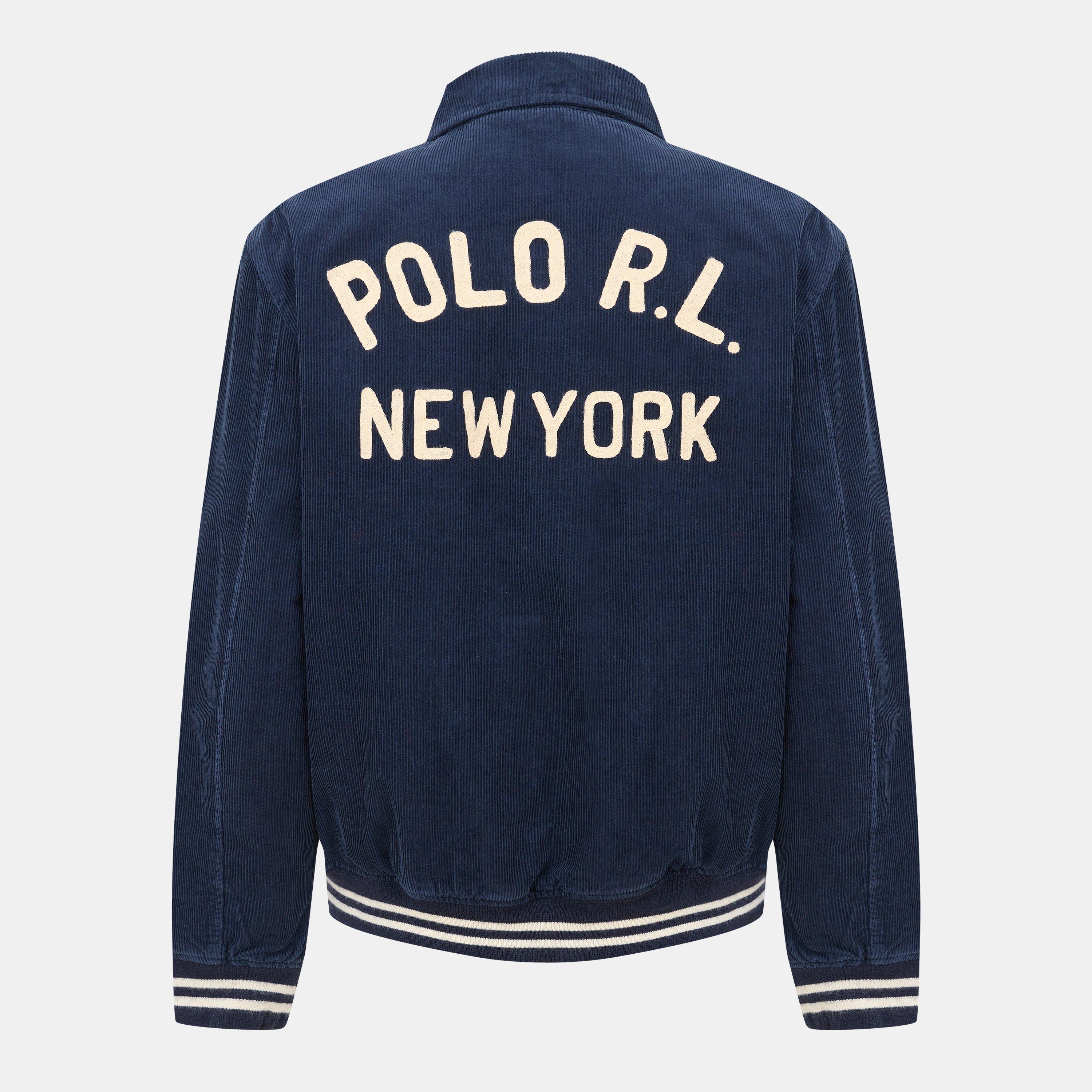 Aviator Navy - Polo Ralph Lauren - Men's Letterman Ribbed Collar Varsity Jacket - 2