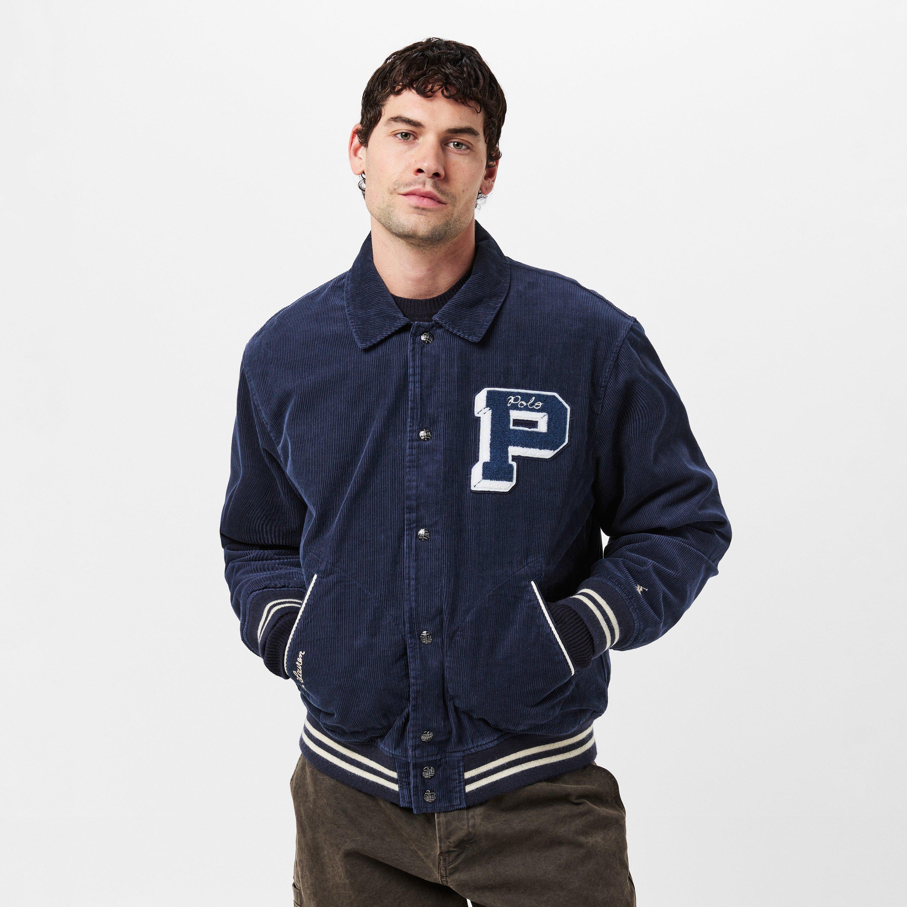 Aviator Navy - Polo Ralph Lauren - Men's Letterman Ribbed Collar Varsity Jacket - 3