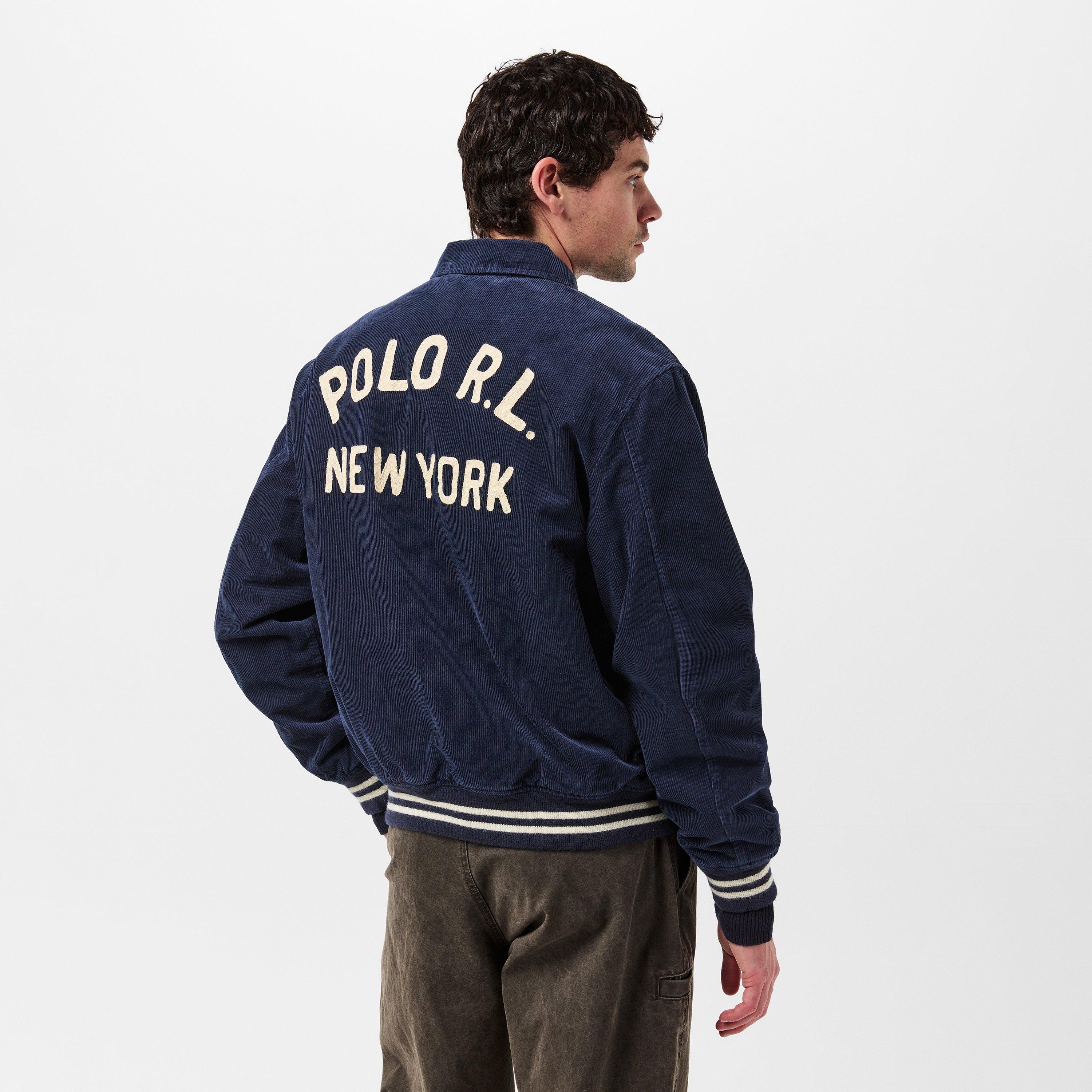 Aviator Navy - Polo Ralph Lauren - Men's Letterman Ribbed Collar Varsity Jacket - 4