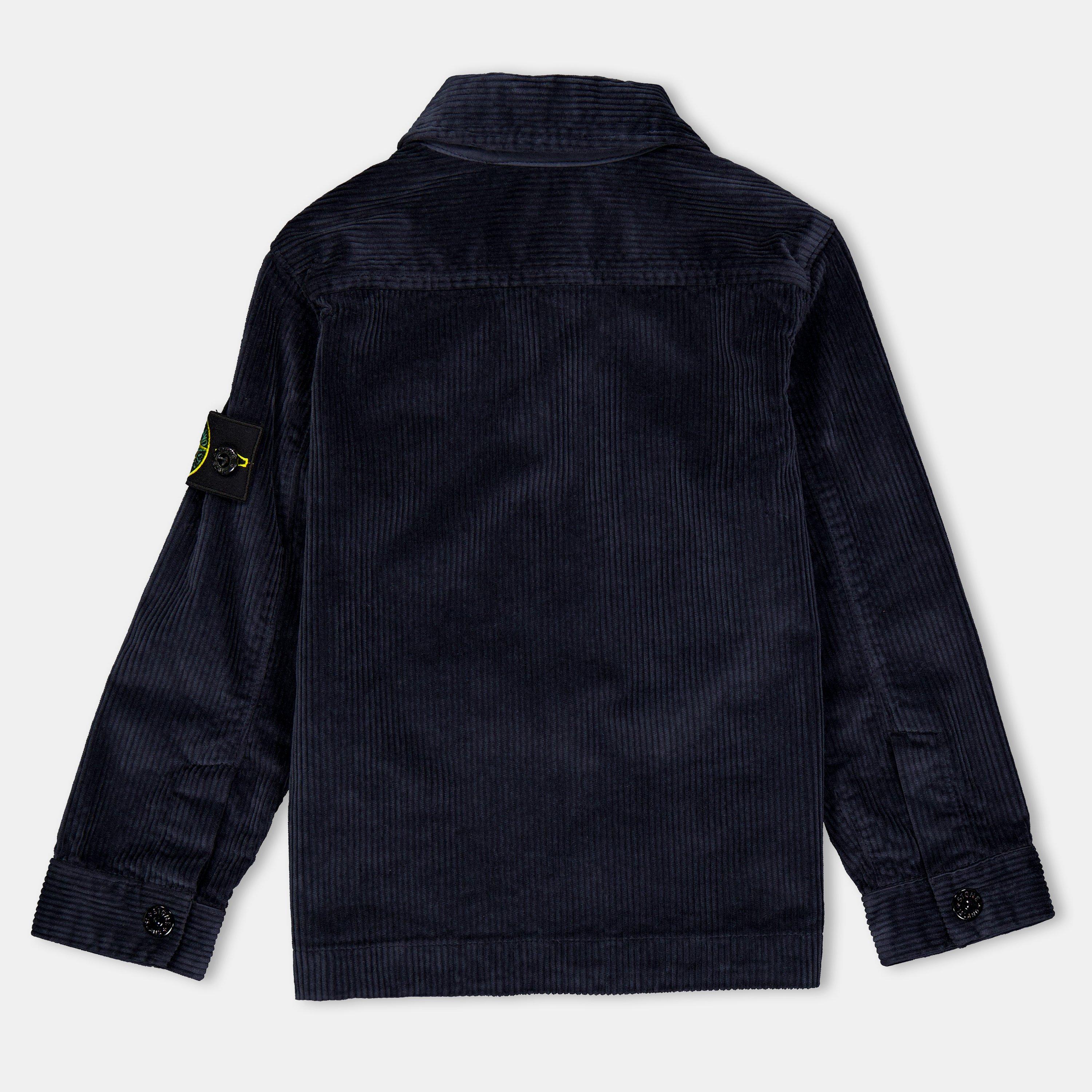 Navy V0020 - Stone Island - Kids' Corduroy Long Sleeve Overshirt - 2