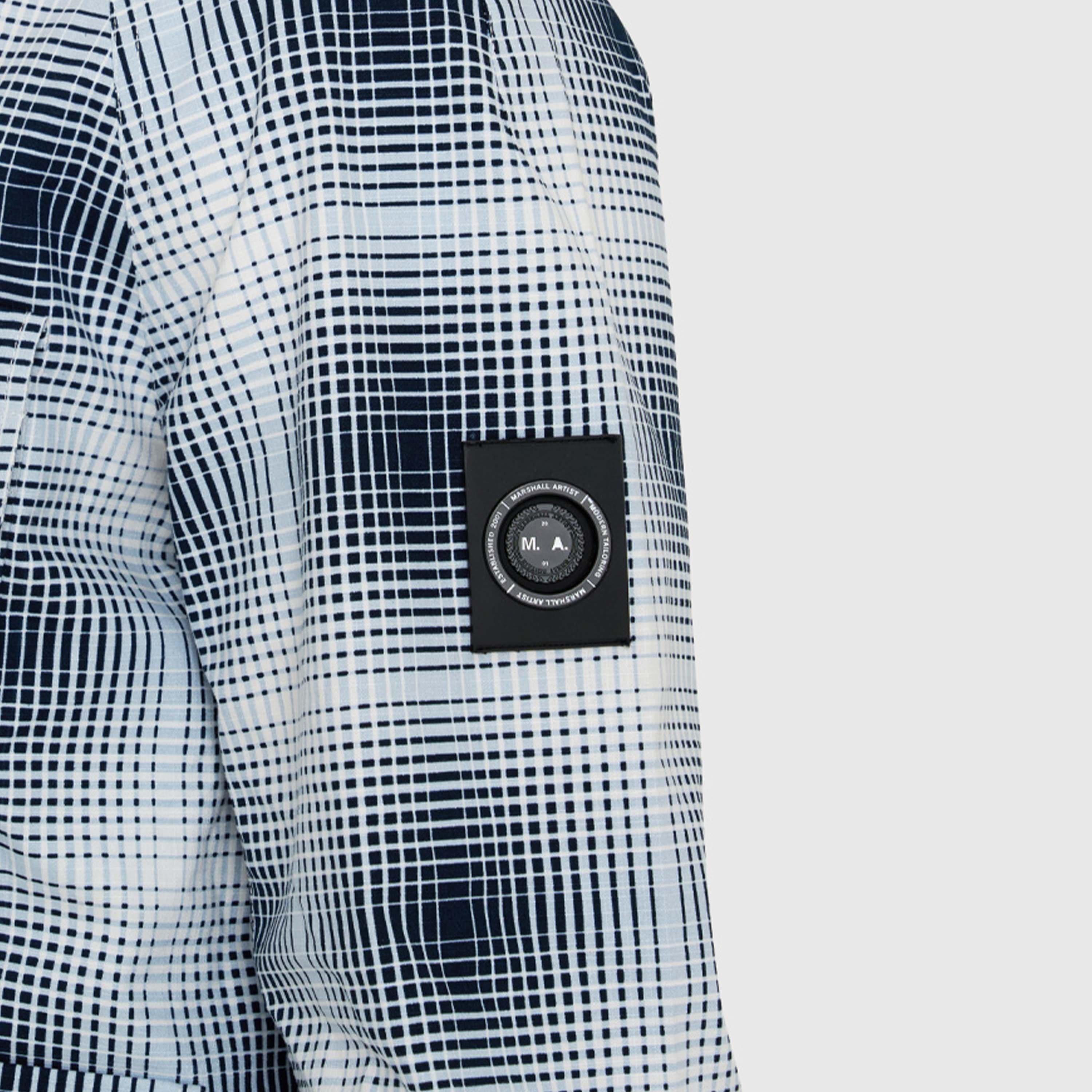 Marineblauw - Marshall Artist - Shadow Check Short Puffer Jacket - 5