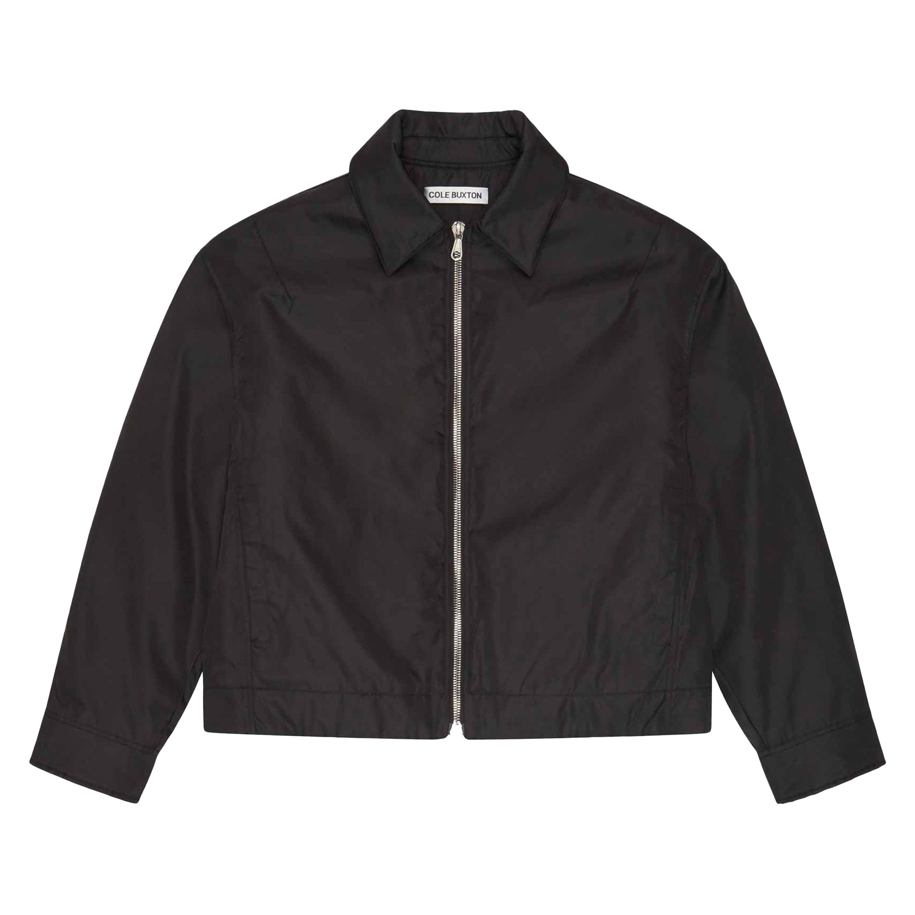 Black - Cole Buxton - Men's Italian Long Sleeve Stand Collar Overshirt - 1