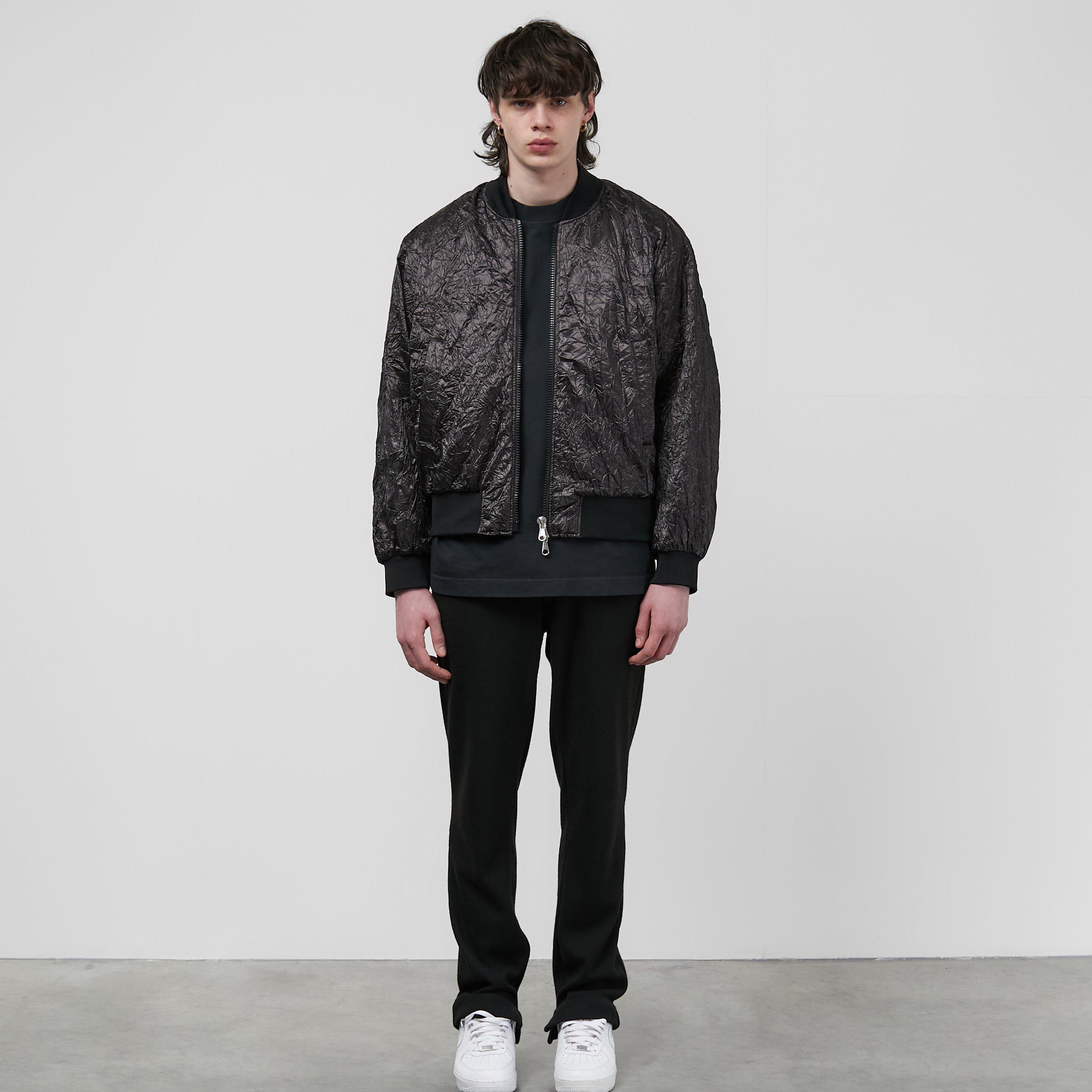 Black - Cole Buxton - Crinkle Bomber Jacket - 2