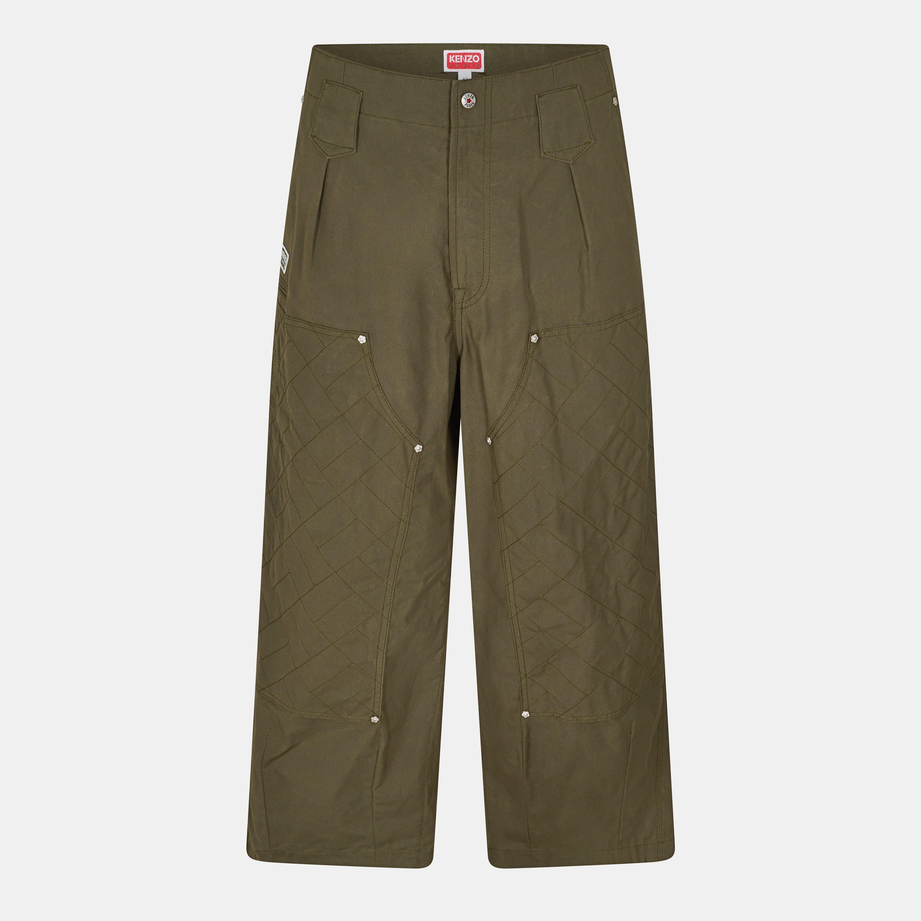 Dark Khaki 51 - Kenzo - Men's KNZO Weave Kimono Overshirt - 1