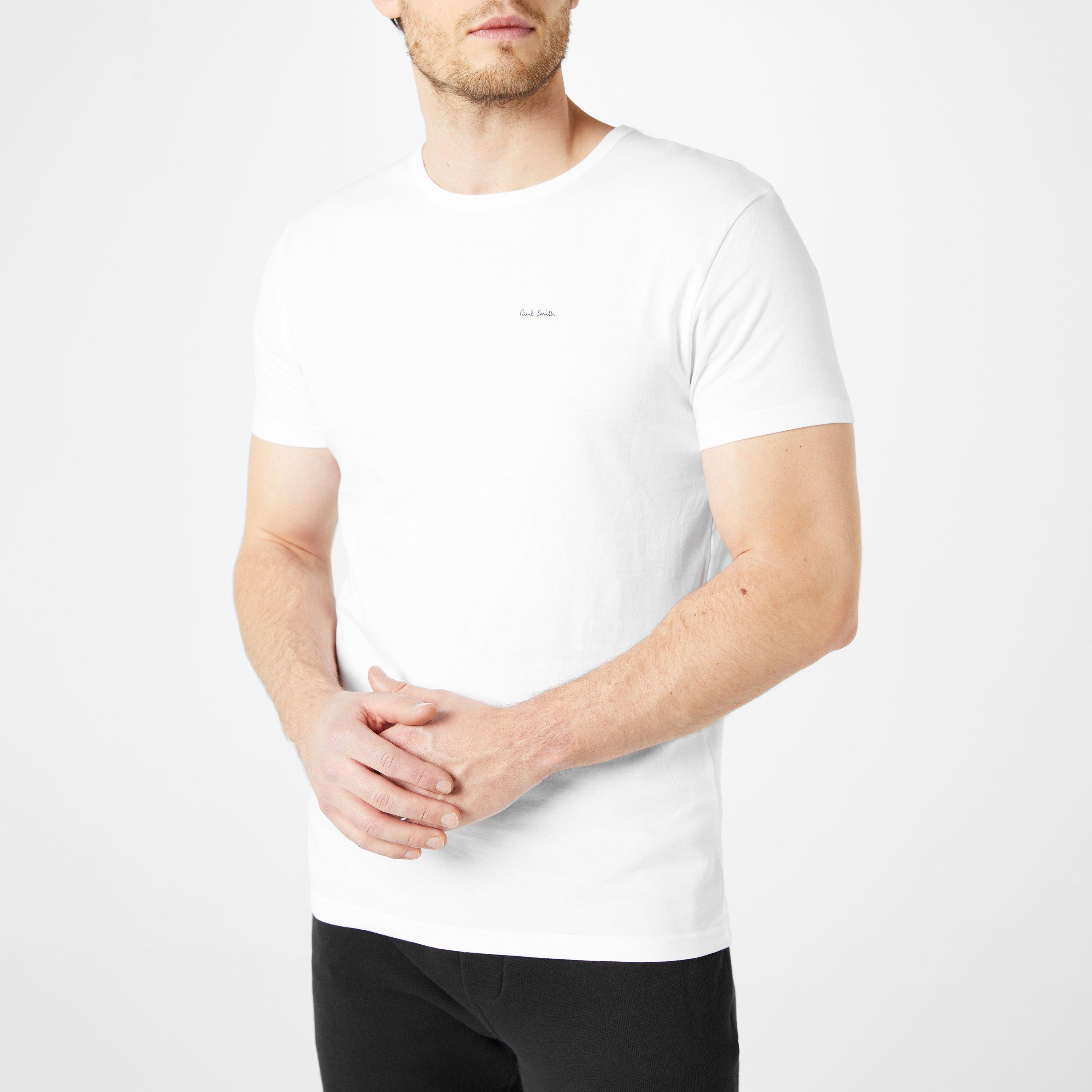 White 01 - Paul Smith - Mens Regular Fit Chest Logo T-Shirt - 5