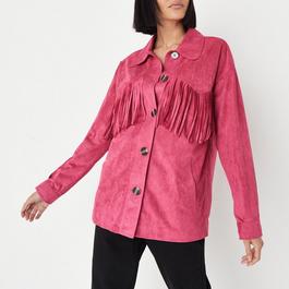 Missguided Faux Suede Fringe Shacket