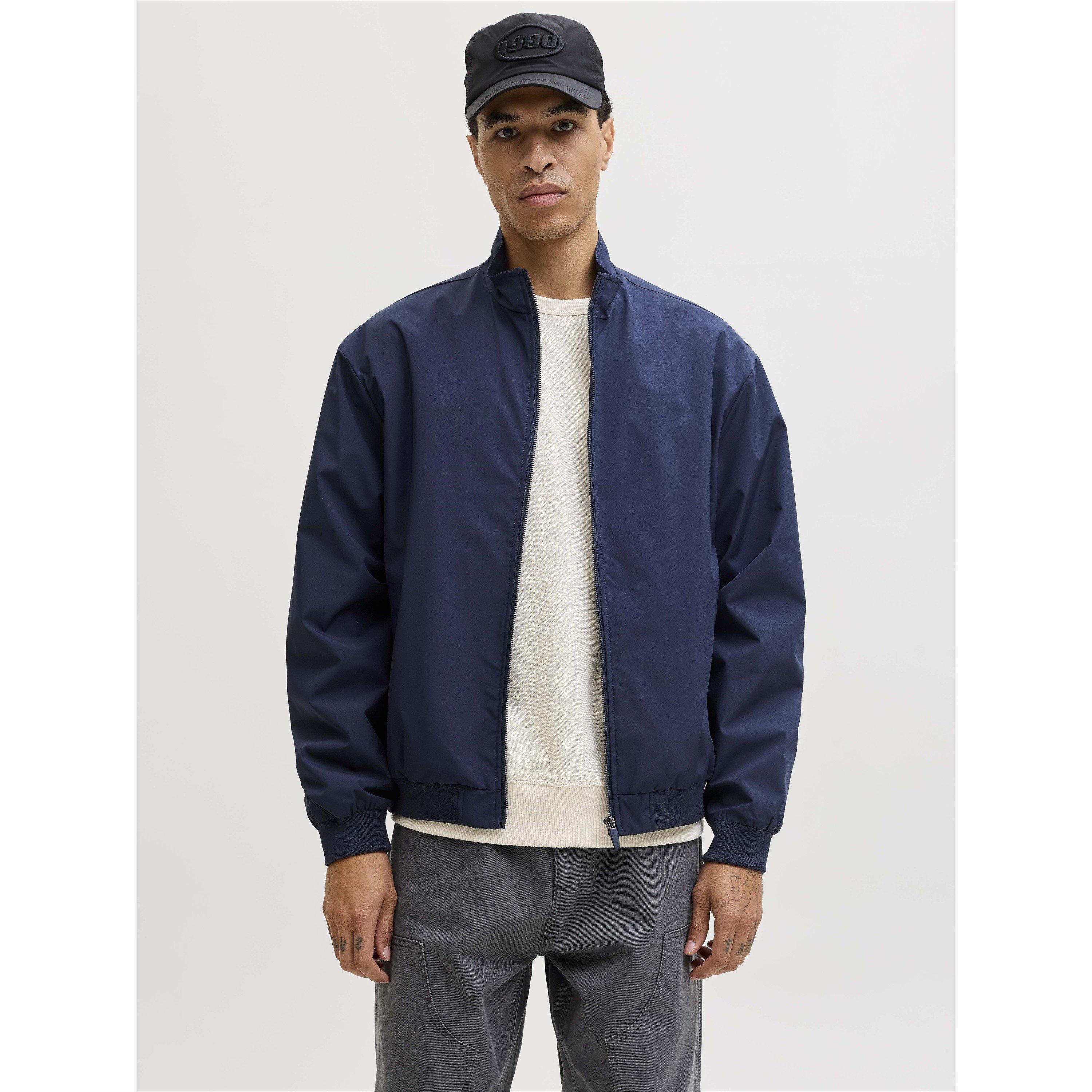 Navy Blazer - Jack and Jones - Men's Charge Full-Zip Stand-Collar Bomber - 2