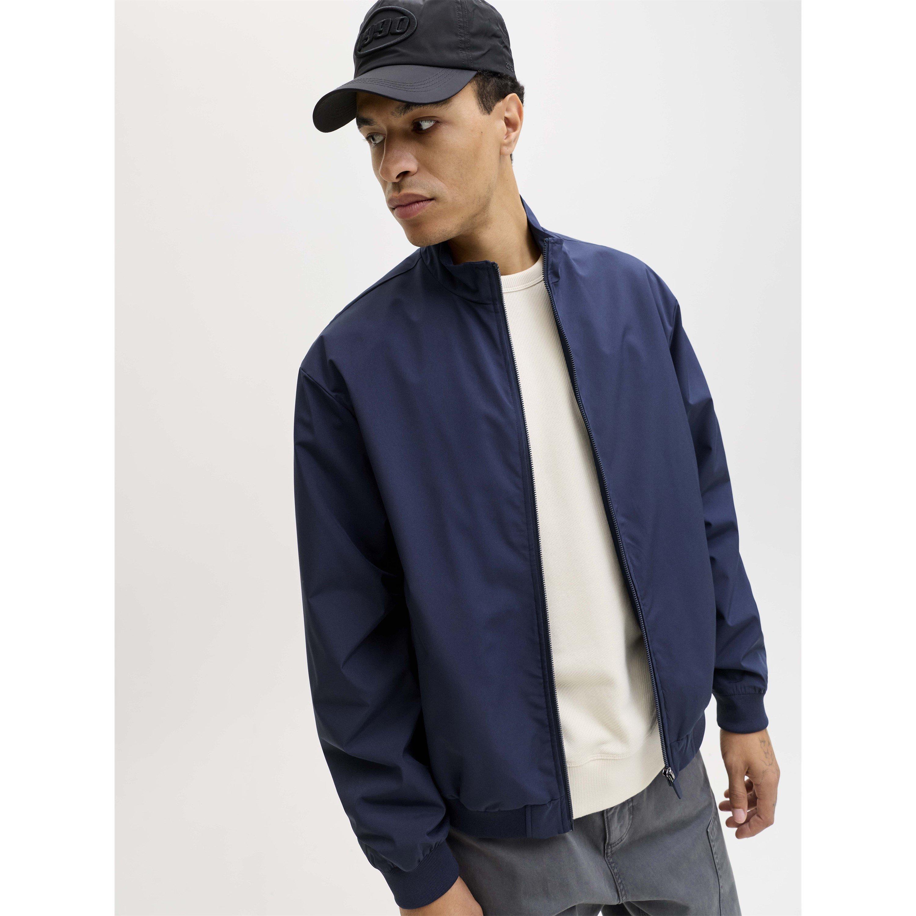 Navy Blazer - Jack and Jones - Men's Charge Full-Zip Stand-Collar Bomber - 7