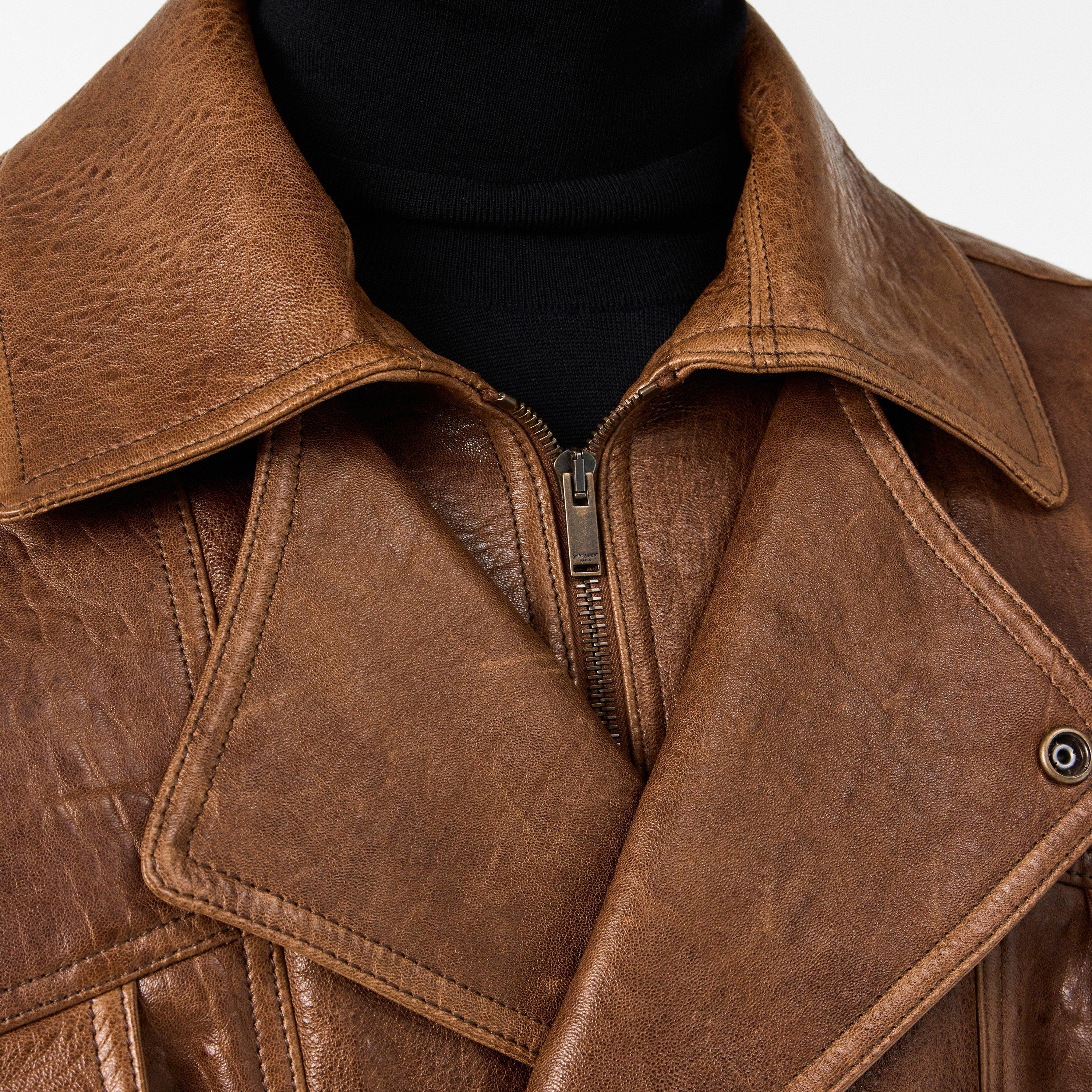 Brown - Saint Laurent - Men's  Tailored Leather Jacket - 5