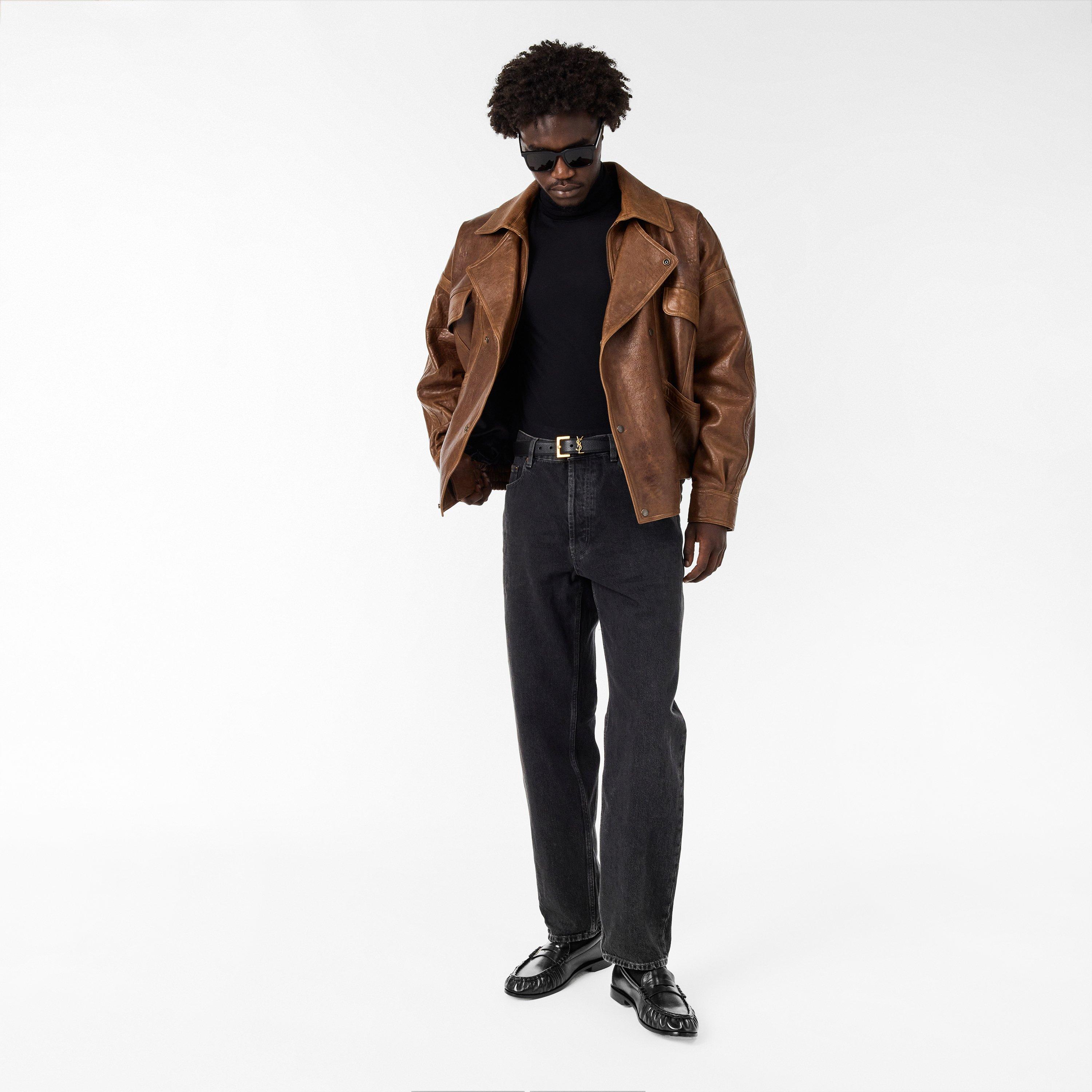 Brown - Saint Laurent - Men's  Tailored Leather Jacket - 6