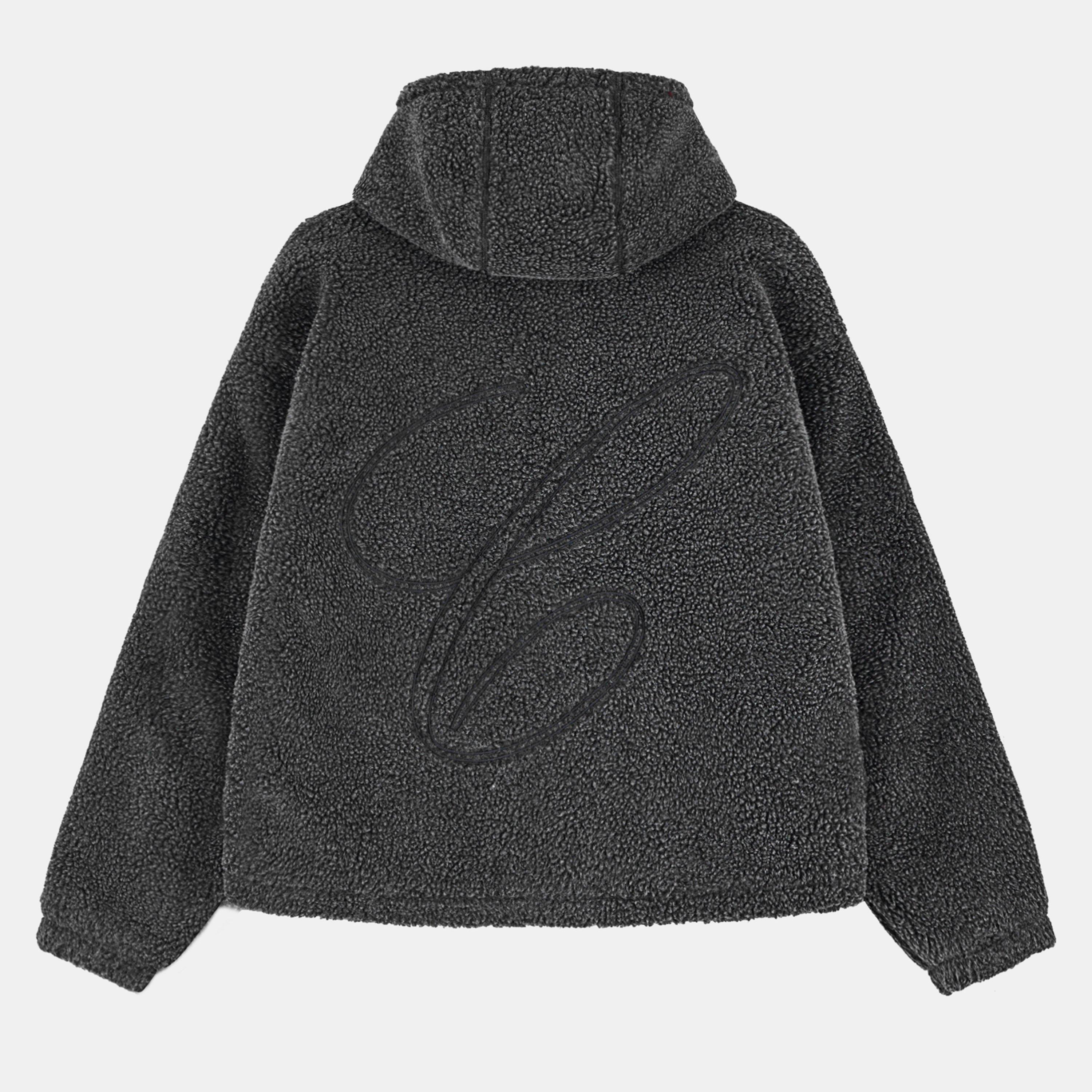 Black - The Couture Club - Men's Sherpa Zipped Bomber Jacket - 1