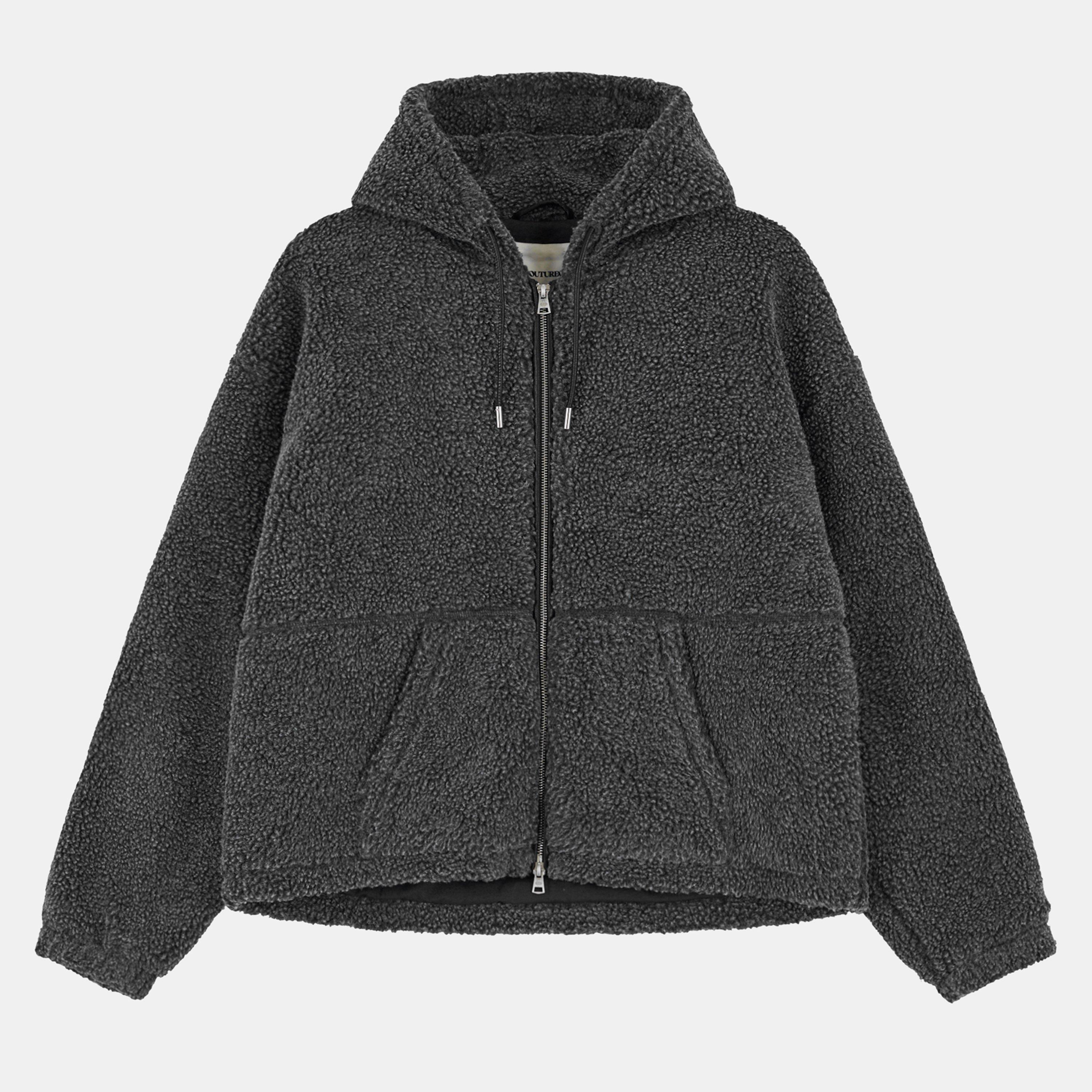 Black - The Couture Club - Men's Sherpa Zipped Bomber Jacket - 2