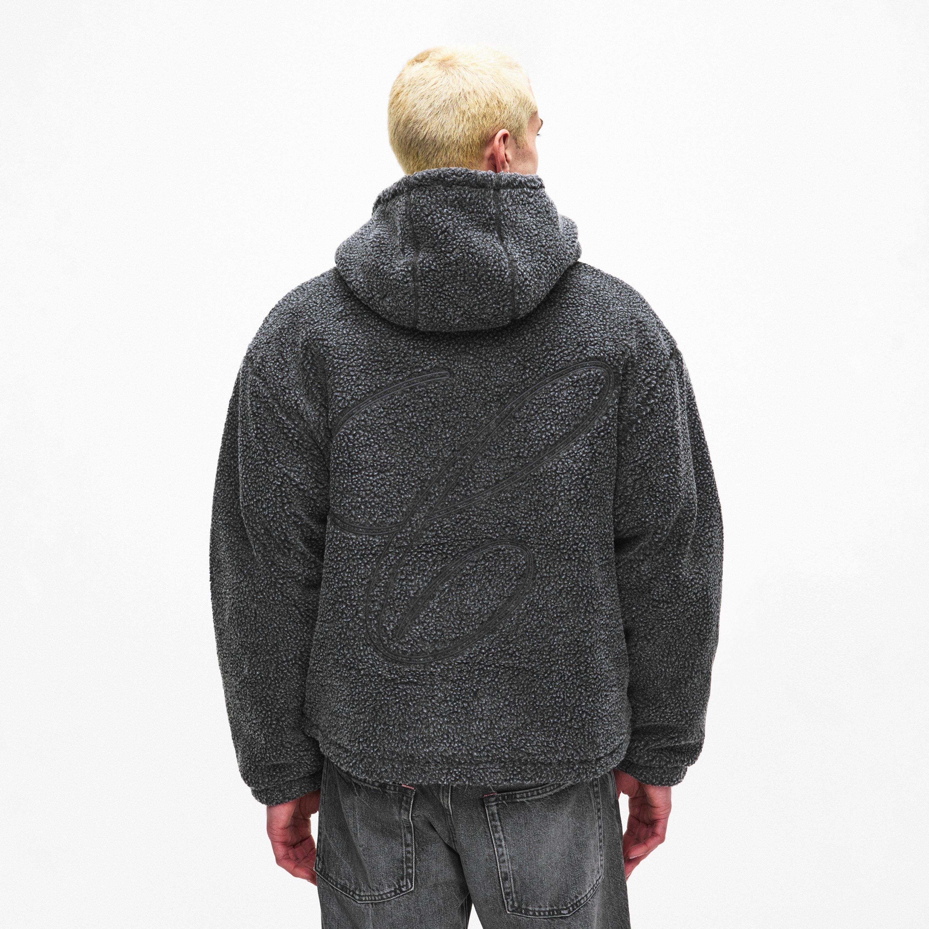 Black - The Couture Club - Men's Sherpa Zipped Bomber Jacket - 4