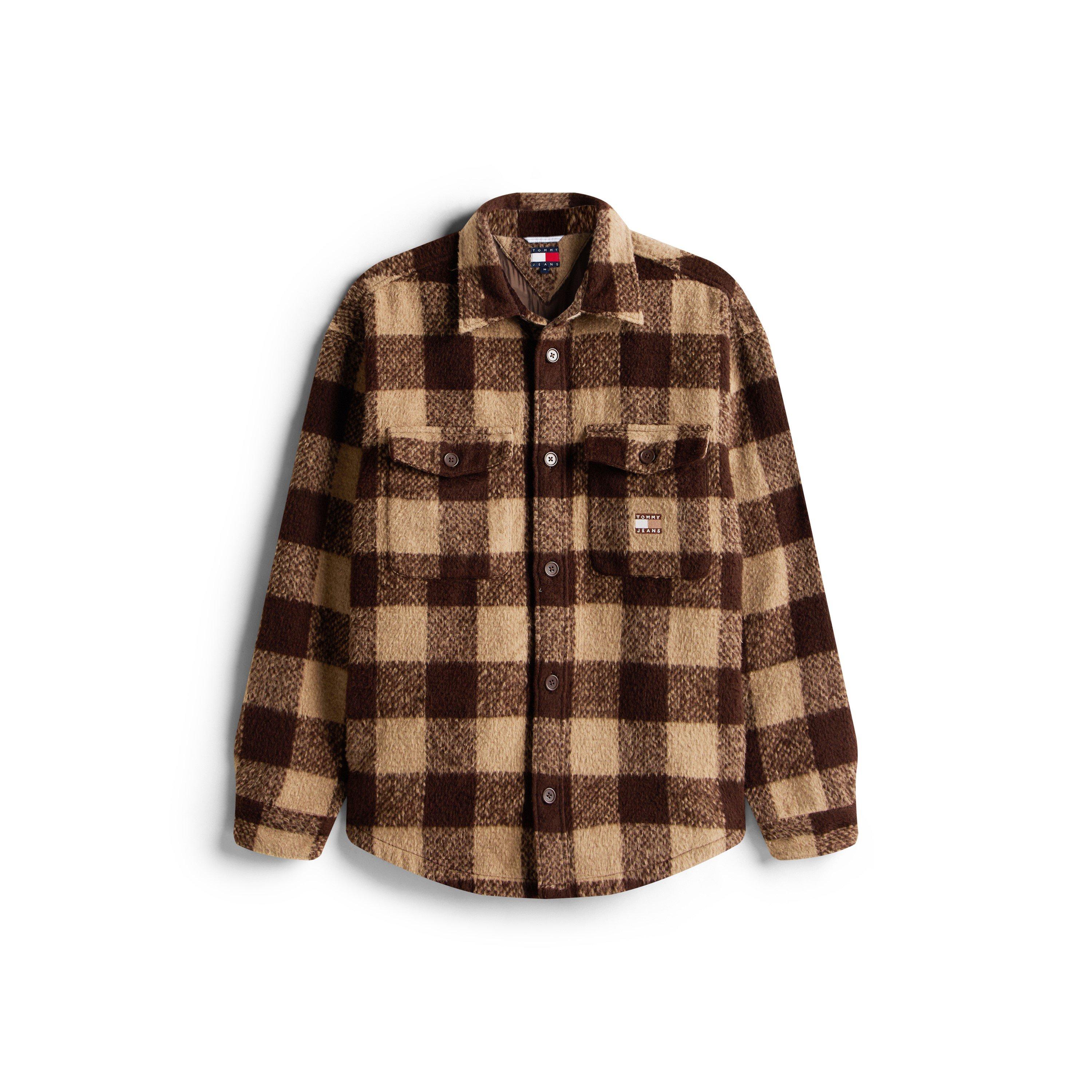 Tommy Jeans Men's Check Relaxed Fit Overshirt - Brown/Buffalo - S
