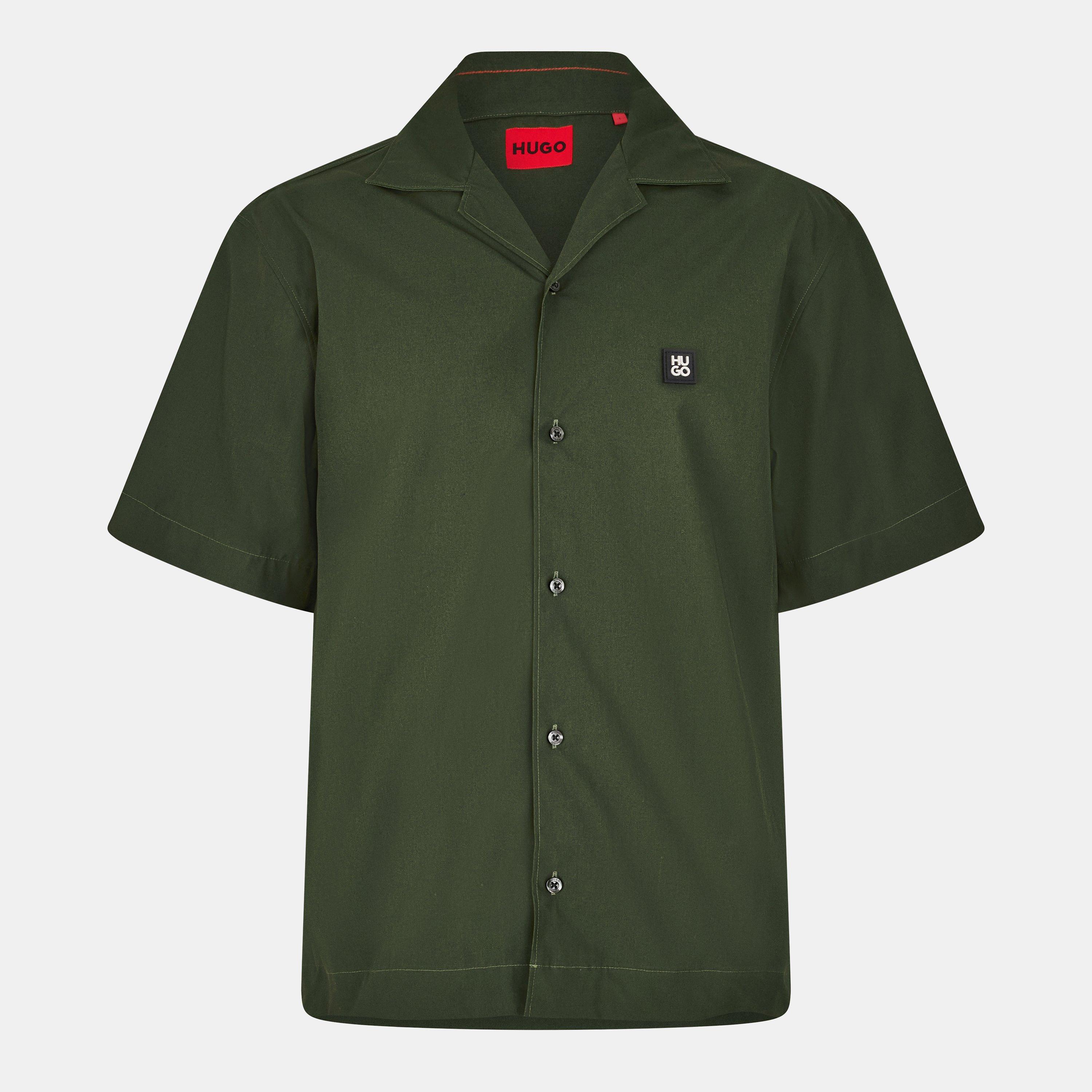 Hugo Men's Espino Button-Front Overshirt - Green 309 - S