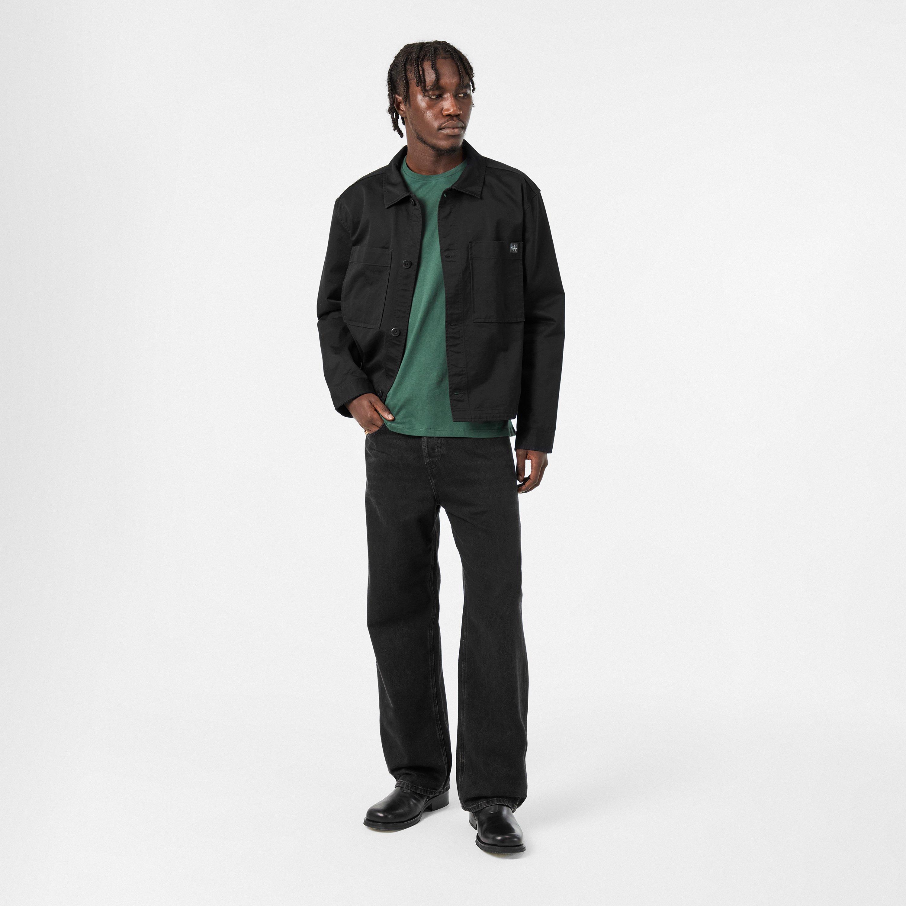 Black UB1 - Calvin Klein Jeans - Men's CKJ Woven Box Boxy Fit Overshirt - 6