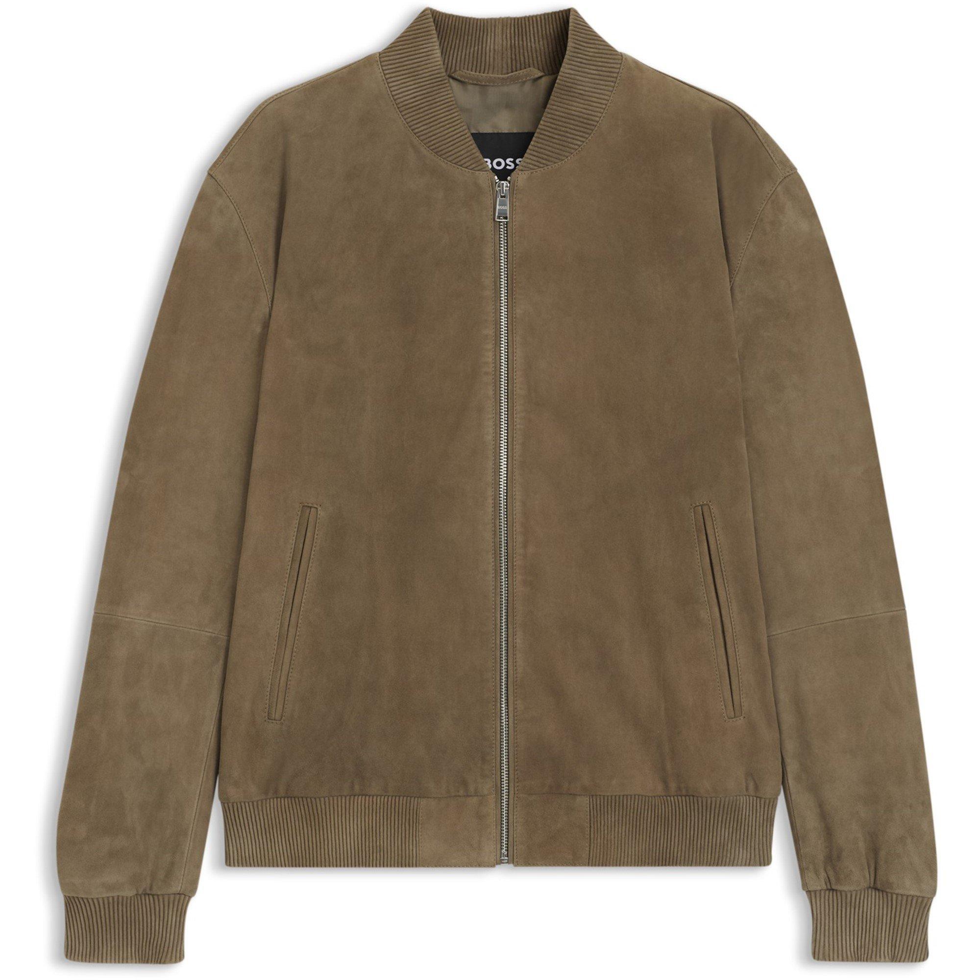 Open Brown 245 - Boss - Men's BOSS Suede Long Sleeve Leather Jacket