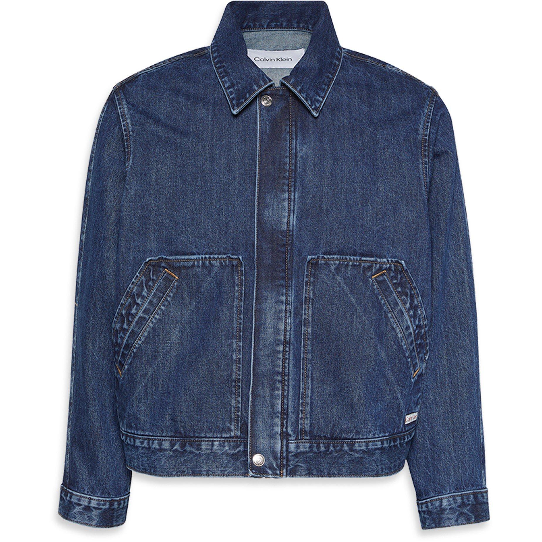 Indigo 0JX - Calvin Klein Jeans - Men's Button Front Tailored Fit Denim Jacket - 1