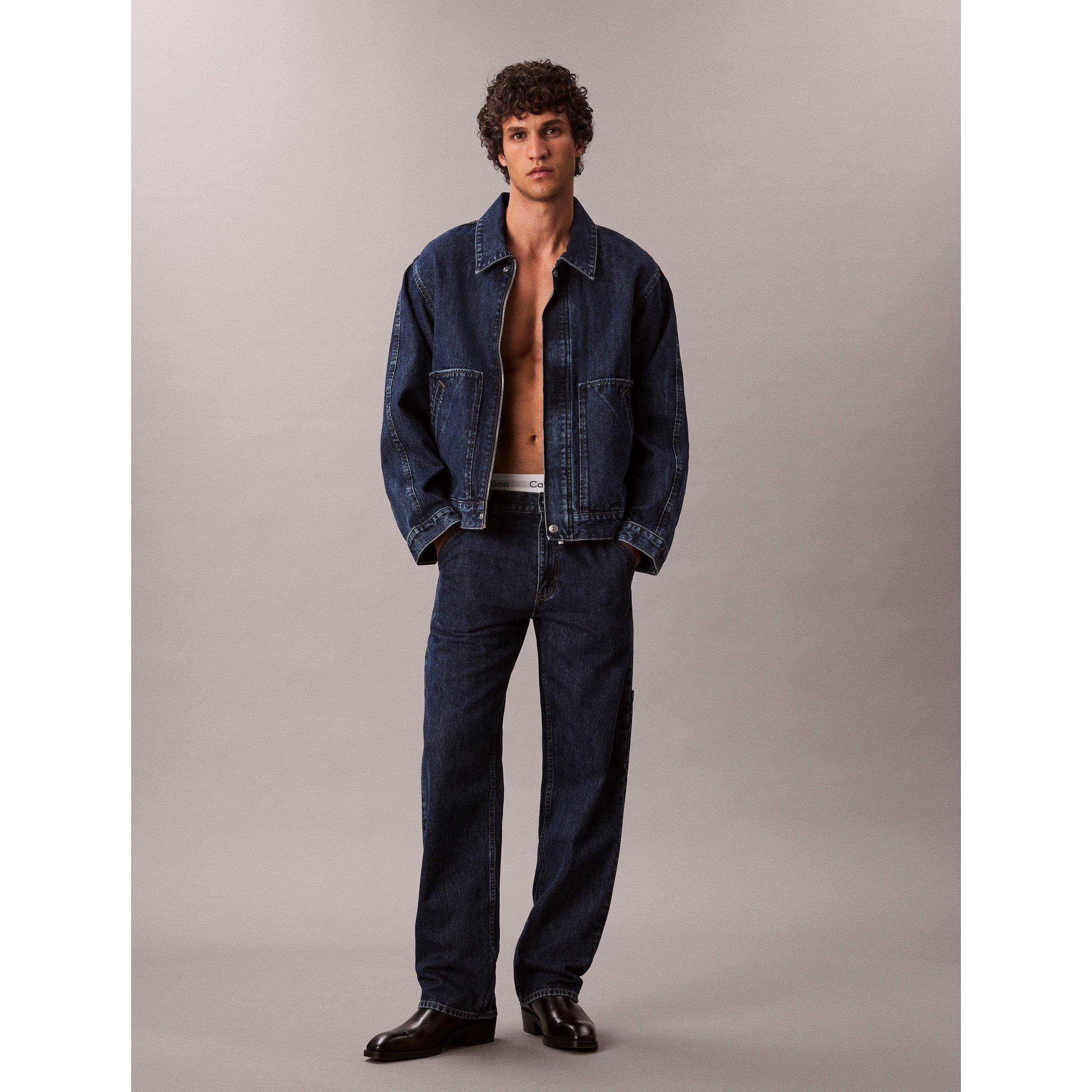 Indigo  0JX - Calvin Klein Jeans - Men's  Button-Front Tailored Fit Denim Jacket - 2