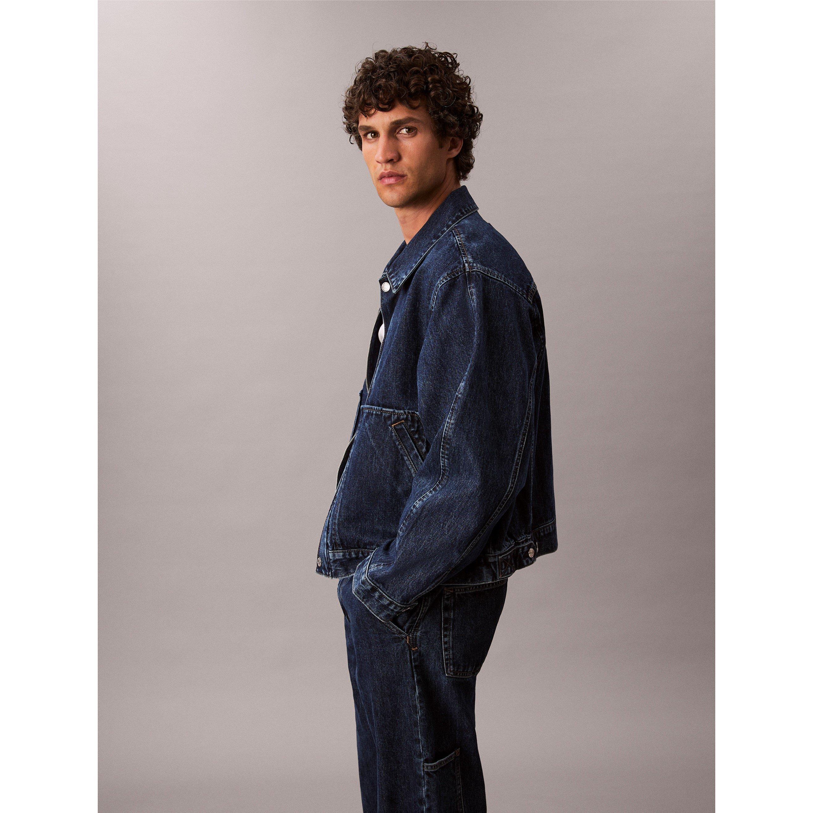 Indigo  0JX - Calvin Klein Jeans - Men's  Button-Front Tailored Fit Denim Jacket - 3