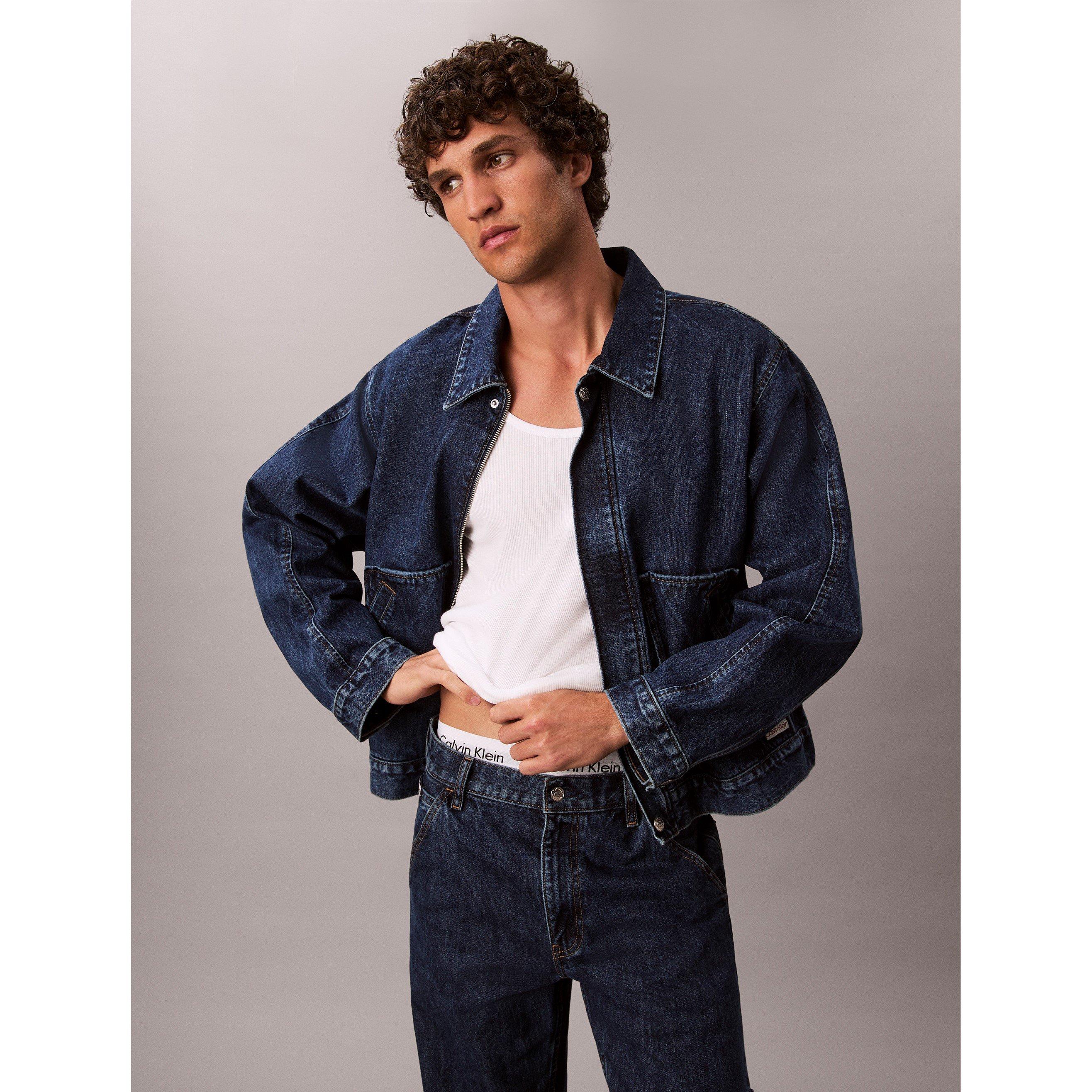 Indigo  0JX - Calvin Klein Jeans - Men's  Button-Front Tailored Fit Denim Jacket - 5